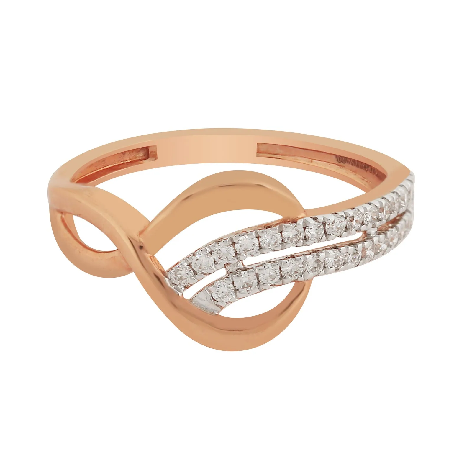 0.25 Ct. IGI Certified Natural Diamond 18k Rose Gold Cluster Ring For Women