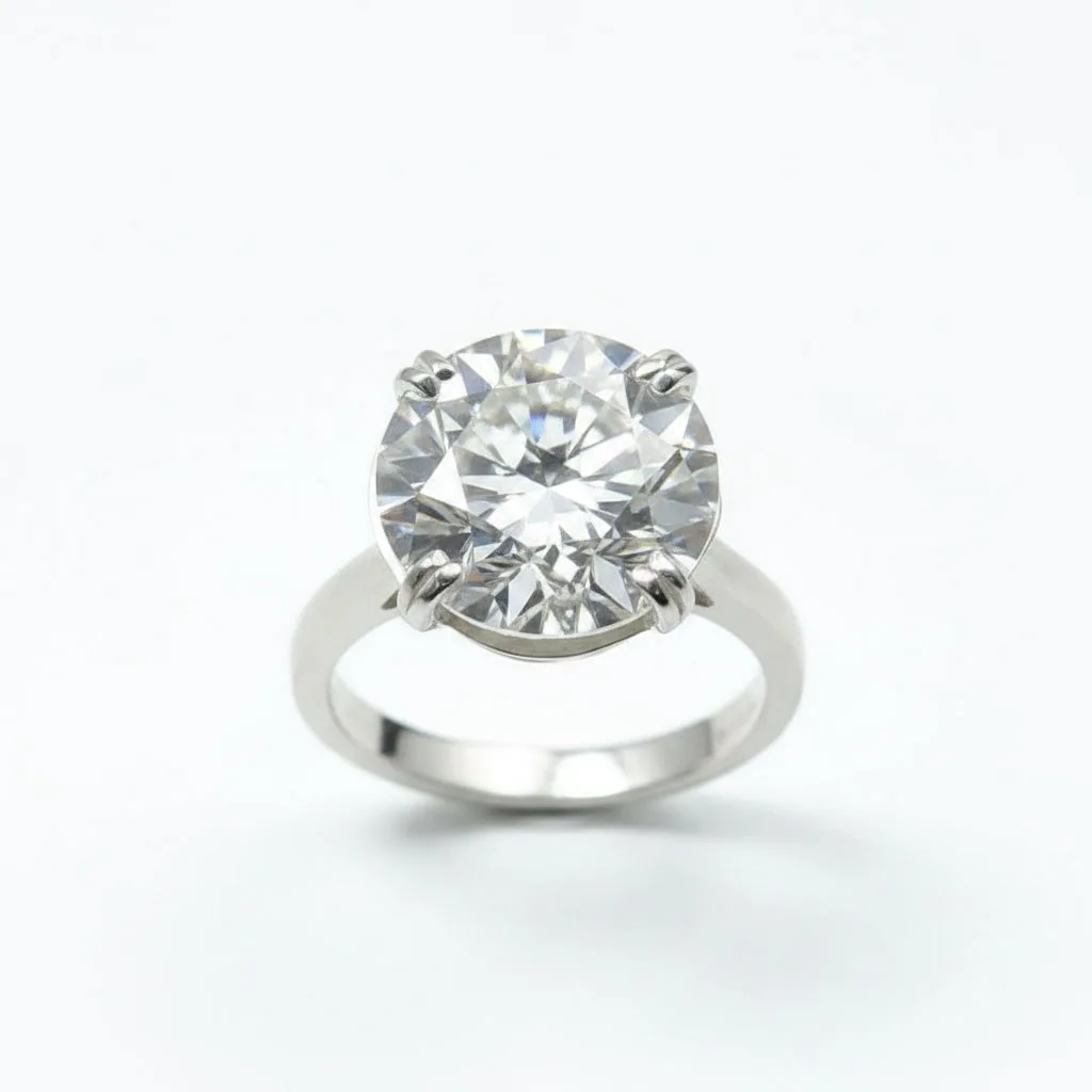 Certified 10ct VS1 Round White Moissanite Ring Jewelry 18K Gold Plated