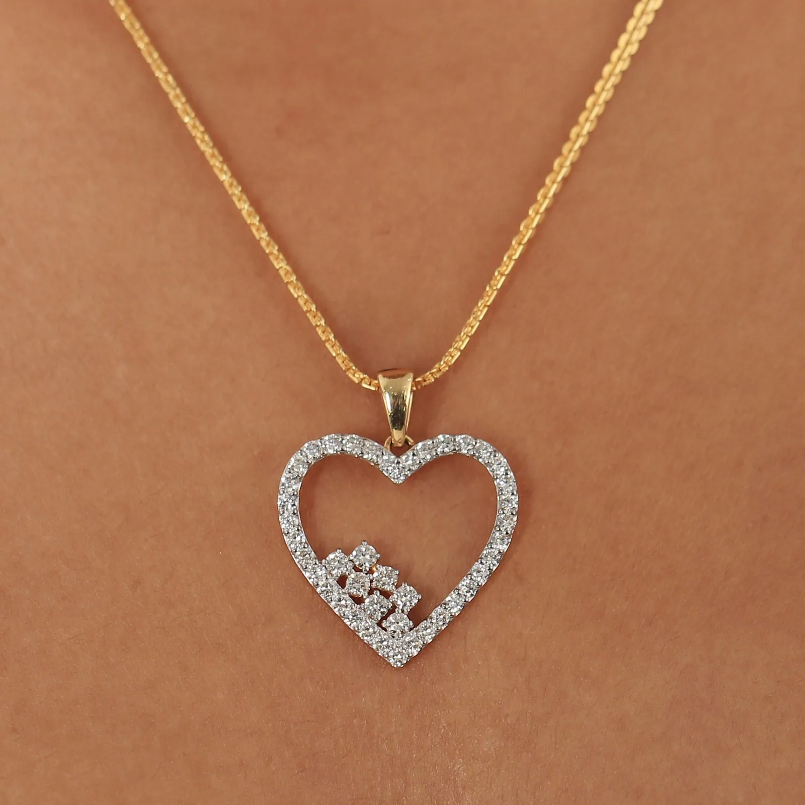 Delicate 0.82 Ct Diamond Necklace Pendant 18K Gold Vermeil IGI Certified Jewelry - view 2