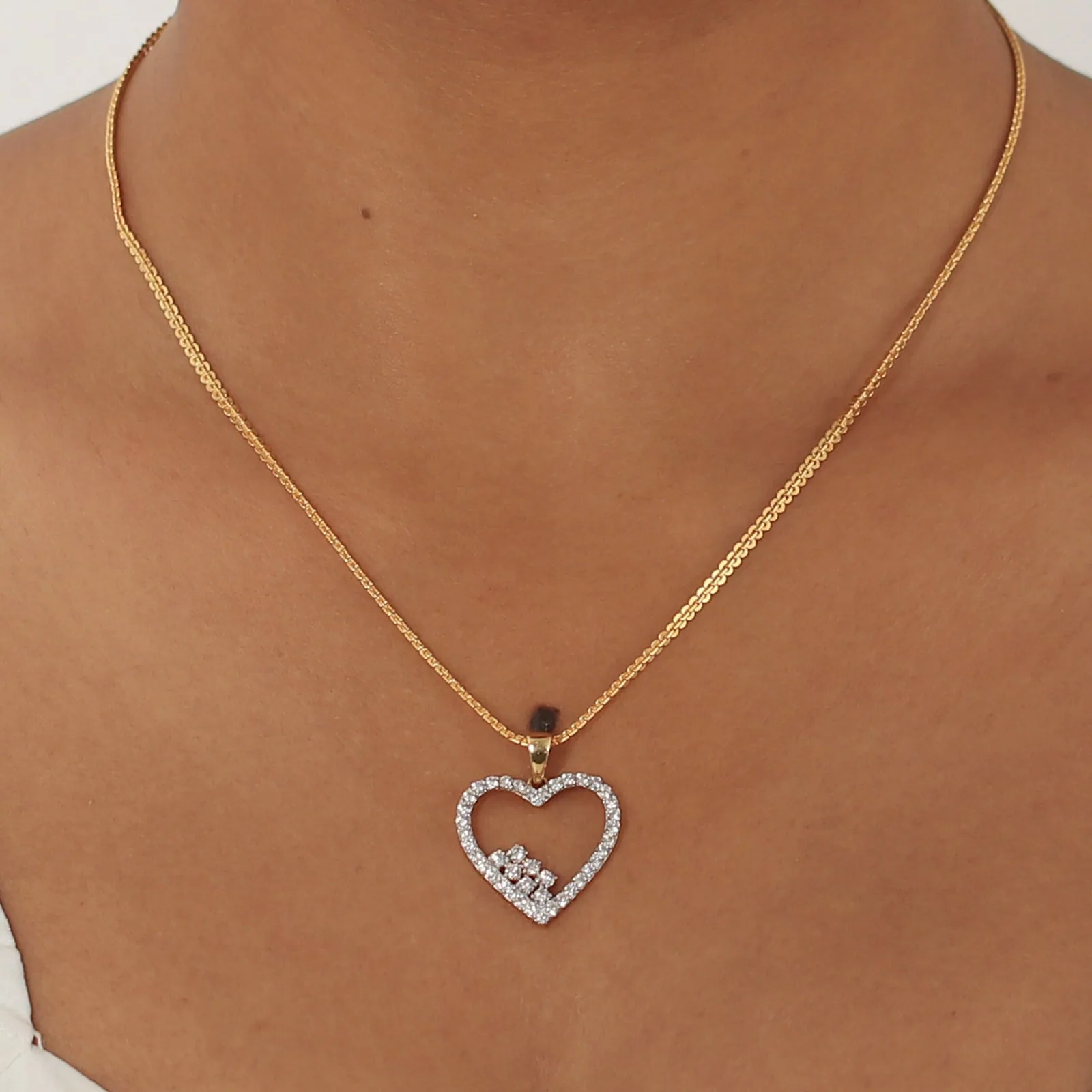 Delicate 0.82 Ct Diamond Necklace Pendant 18K Gold Vermeil IGI Certified Jewelry - view 3