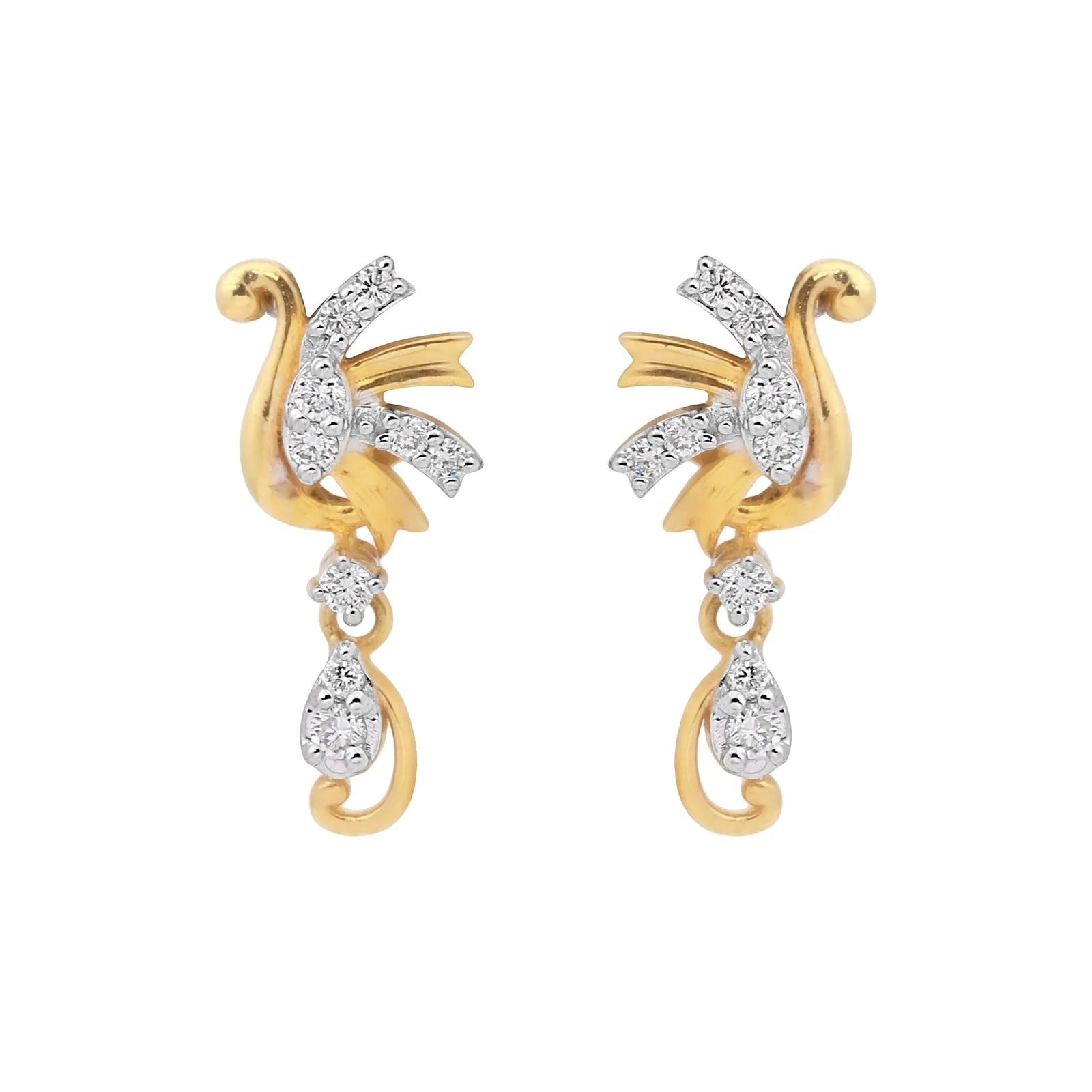 IGI Certified 0.28 Ct Natural Diamond Stud Earrings G-H VS Brilliant Cut Tops
