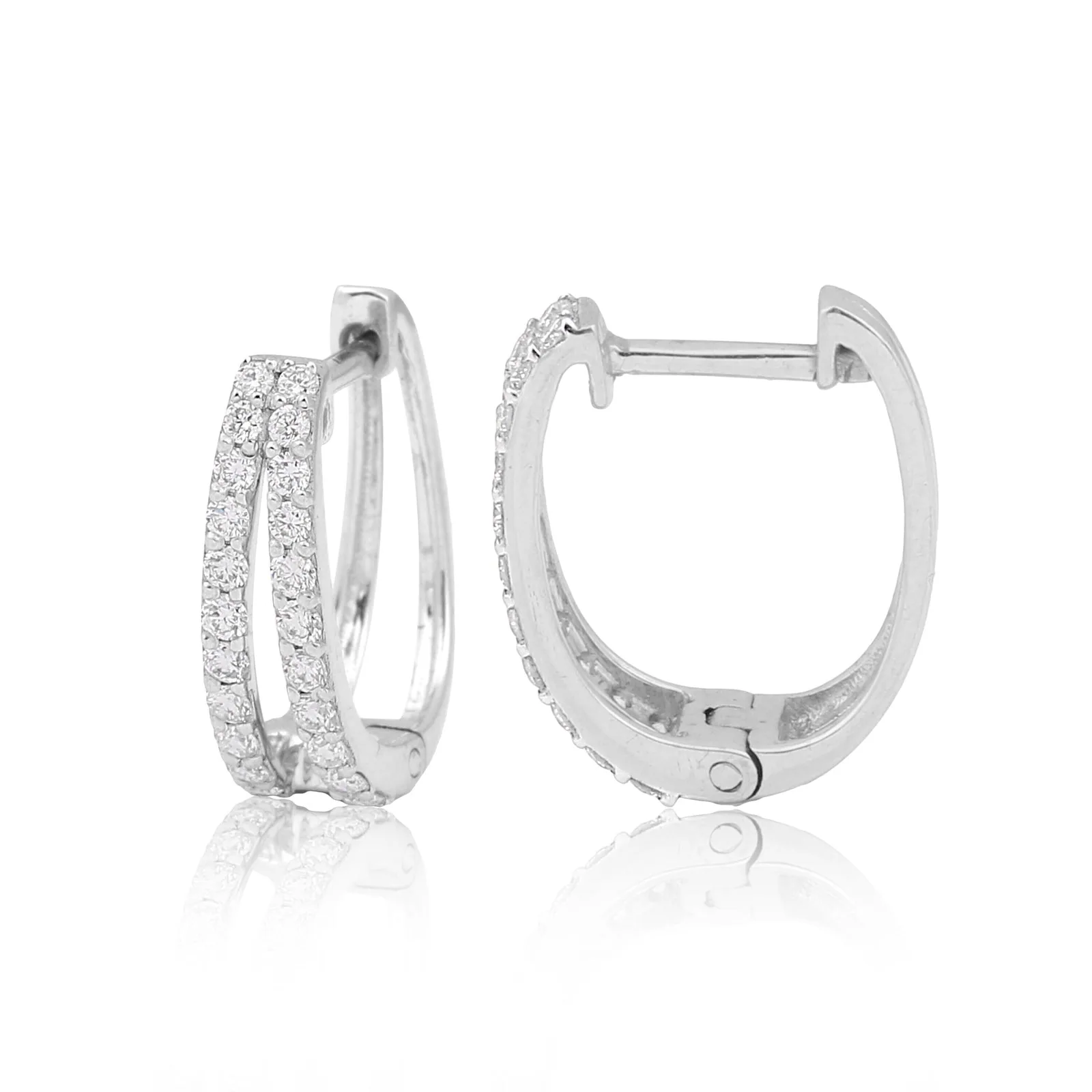 0.55 Ct Round Natural Diamond Stud Earrings IGI Certified H-I VS 18K Gold Jewelry