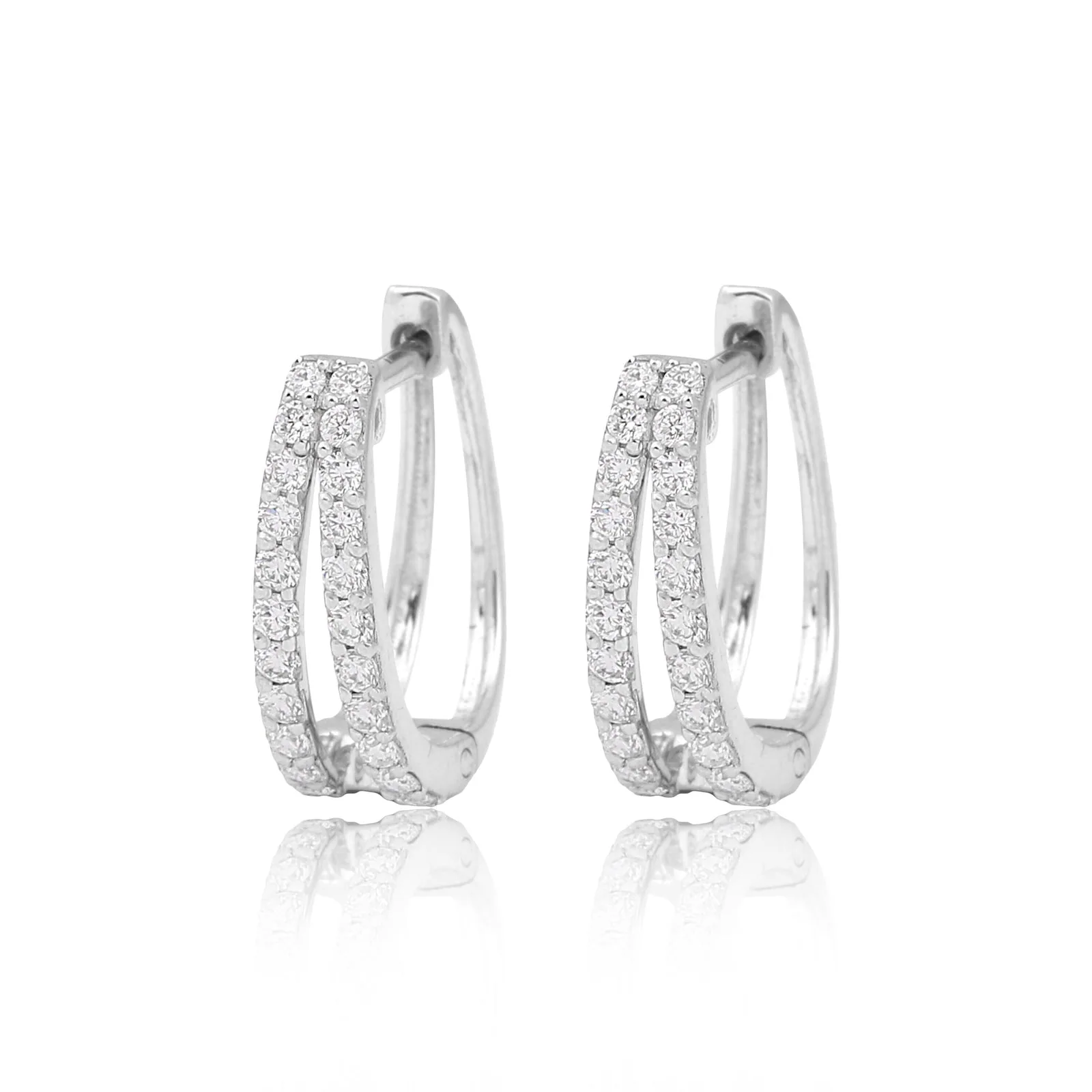 0.55 Ct Round Natural Diamond Stud Earrings IGI Certified H-I VS 18K Gold Jewelry - view 2