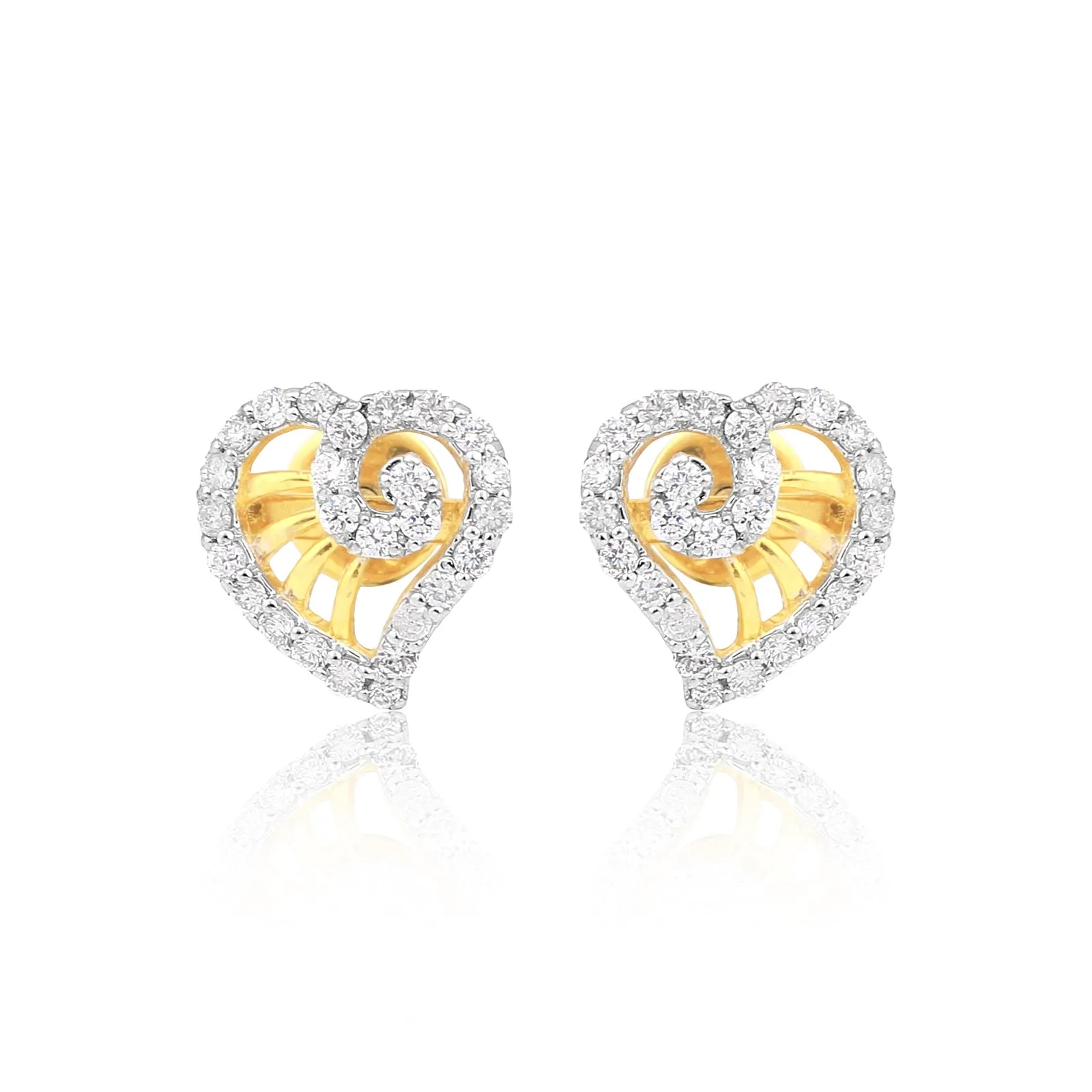 Classic Jewelry 0.56 Ct Round Natural Diamond Earrings IGI Certified SI2-I1 18K Gold