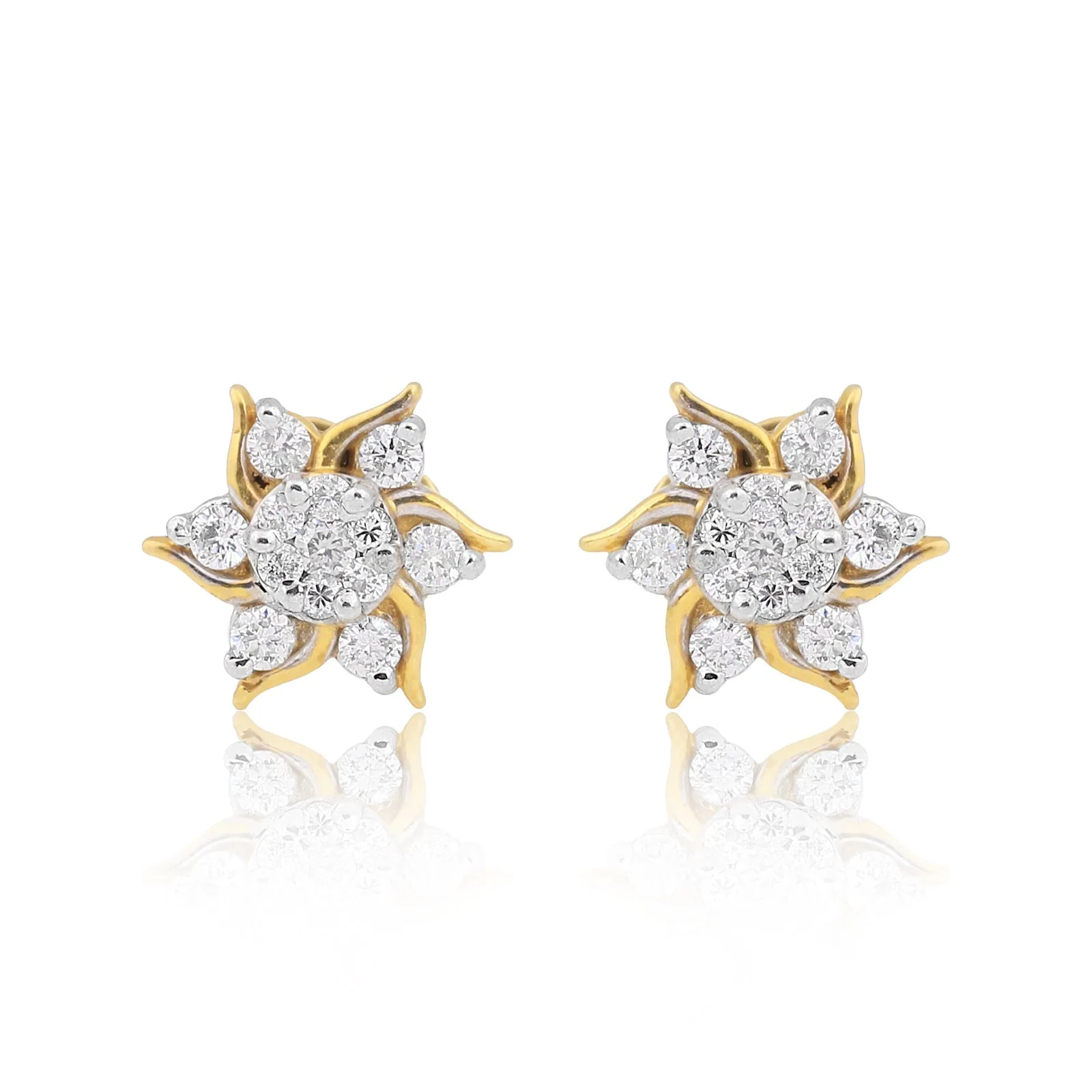 IGI Certified 0.59 Ct Natural Diamond Earrings H-I I1-I2 Round 18K Gold Jewelry