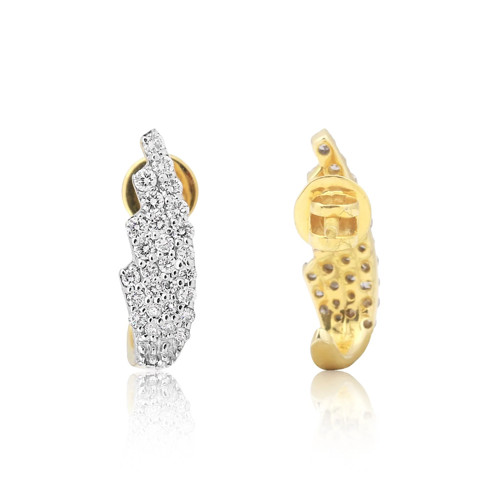 0.43 Ct Brilliant Cut Natural Diamond Stud Earrings IGI Certified G-H VS 18K Gold - view 3