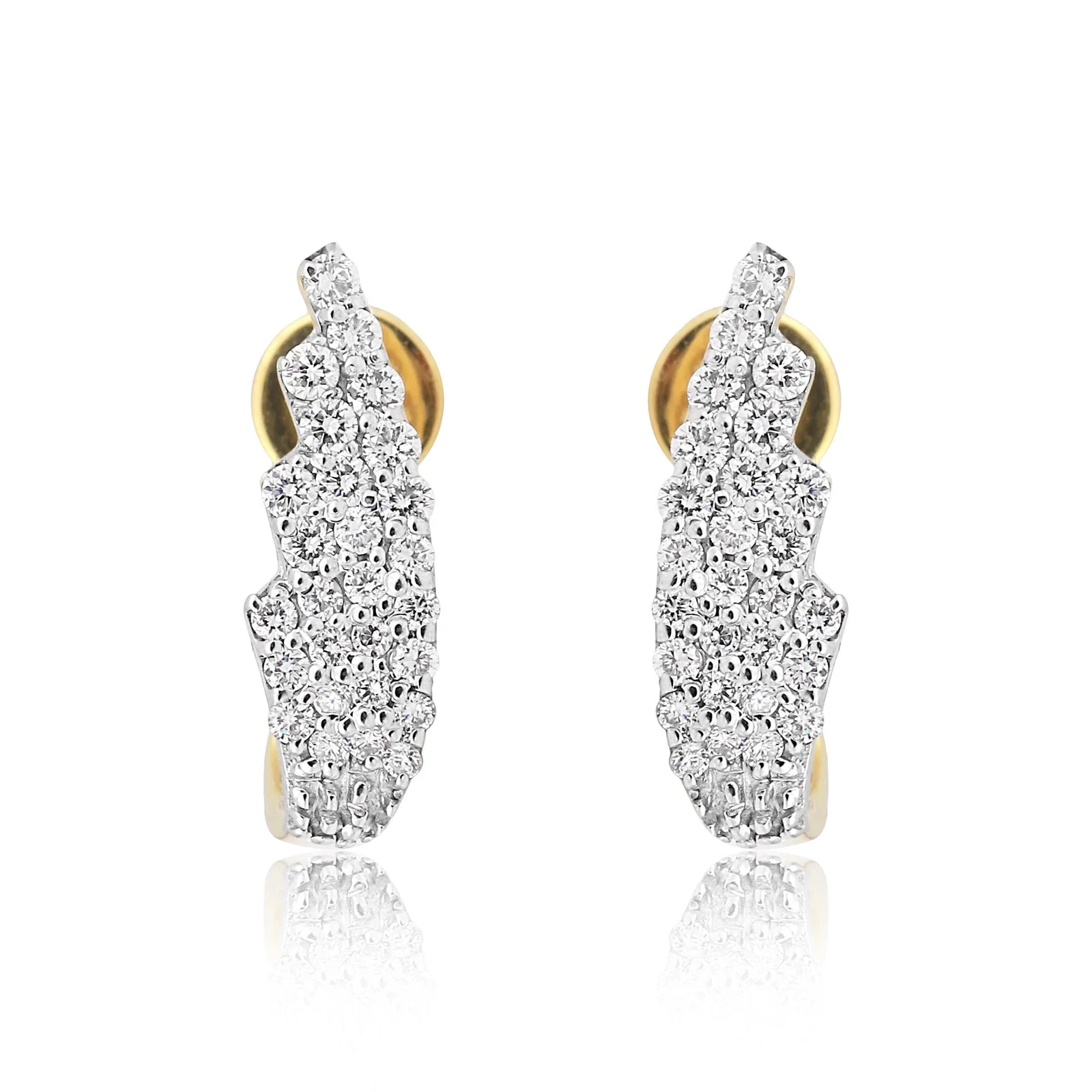 0.43 Ct Brilliant Cut Natural Diamond Stud Earrings IGI Certified G-H VS 18K Gold