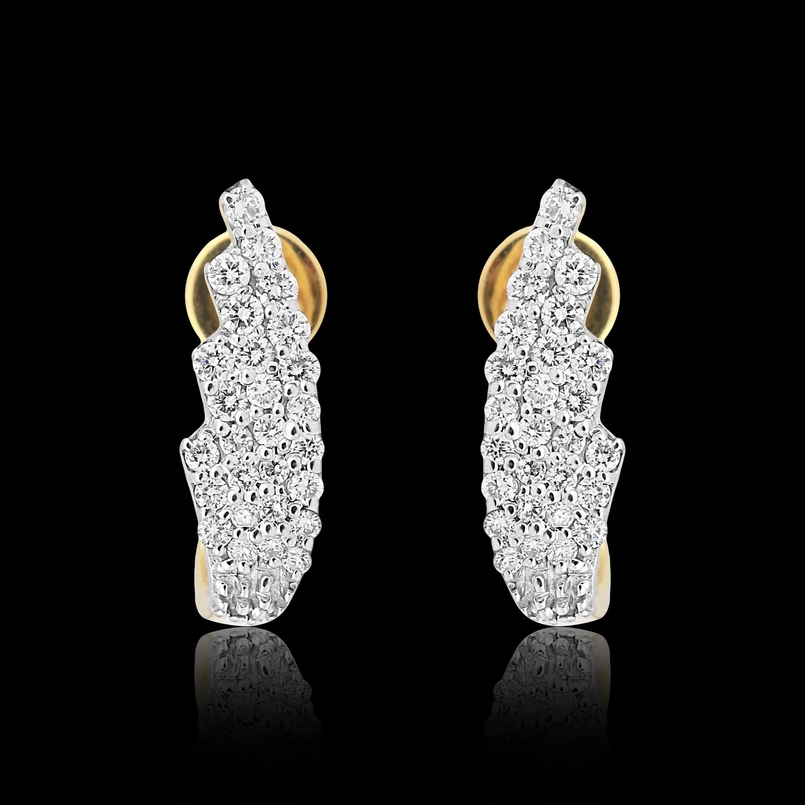 0.43 Ct Brilliant Cut Natural Diamond Stud Earrings IGI Certified G-H VS 18K Gold - view 4