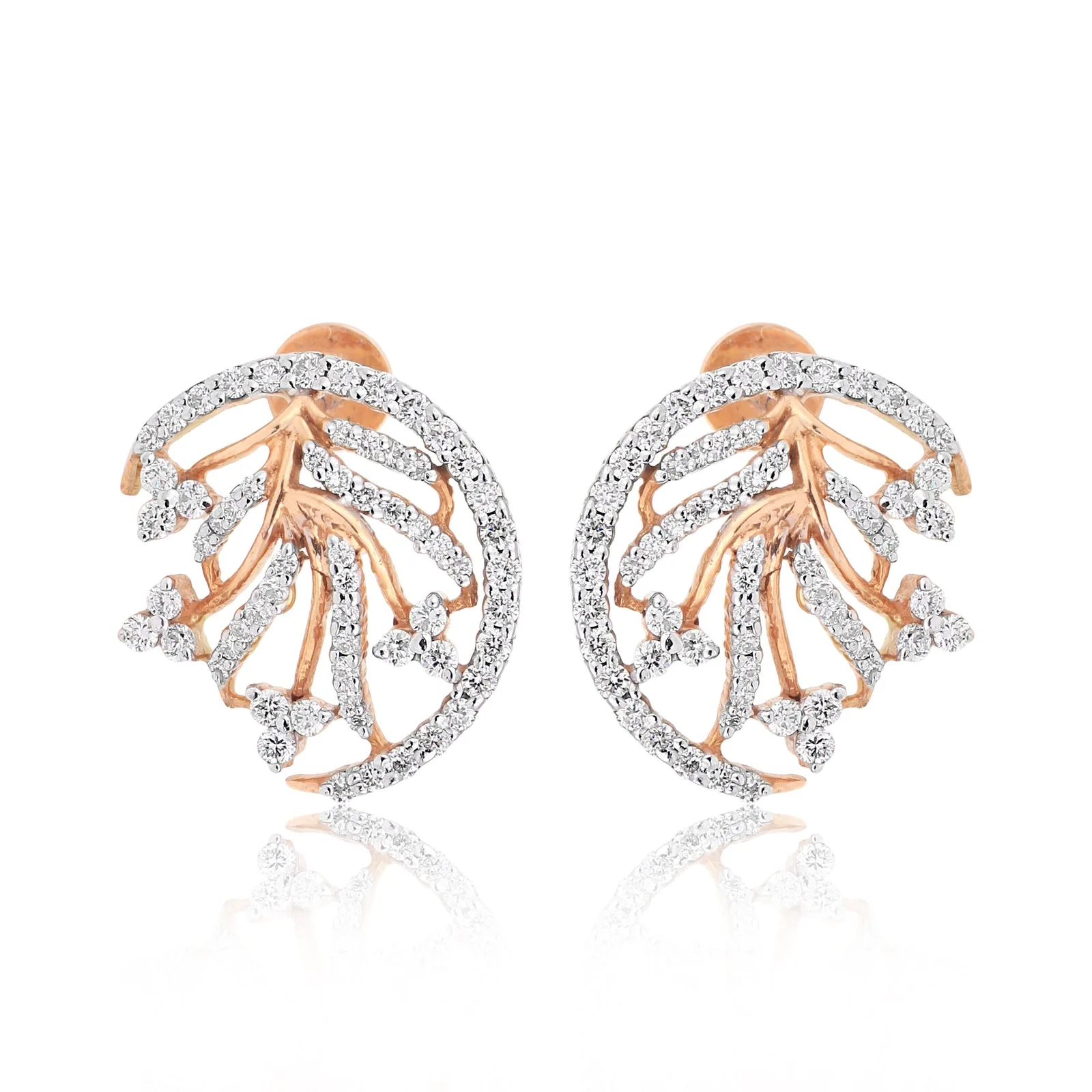 1.45 Ct Natural Diamond Stud Earrings IGI Certified H-I VS Round Brilliant Tops - view 2