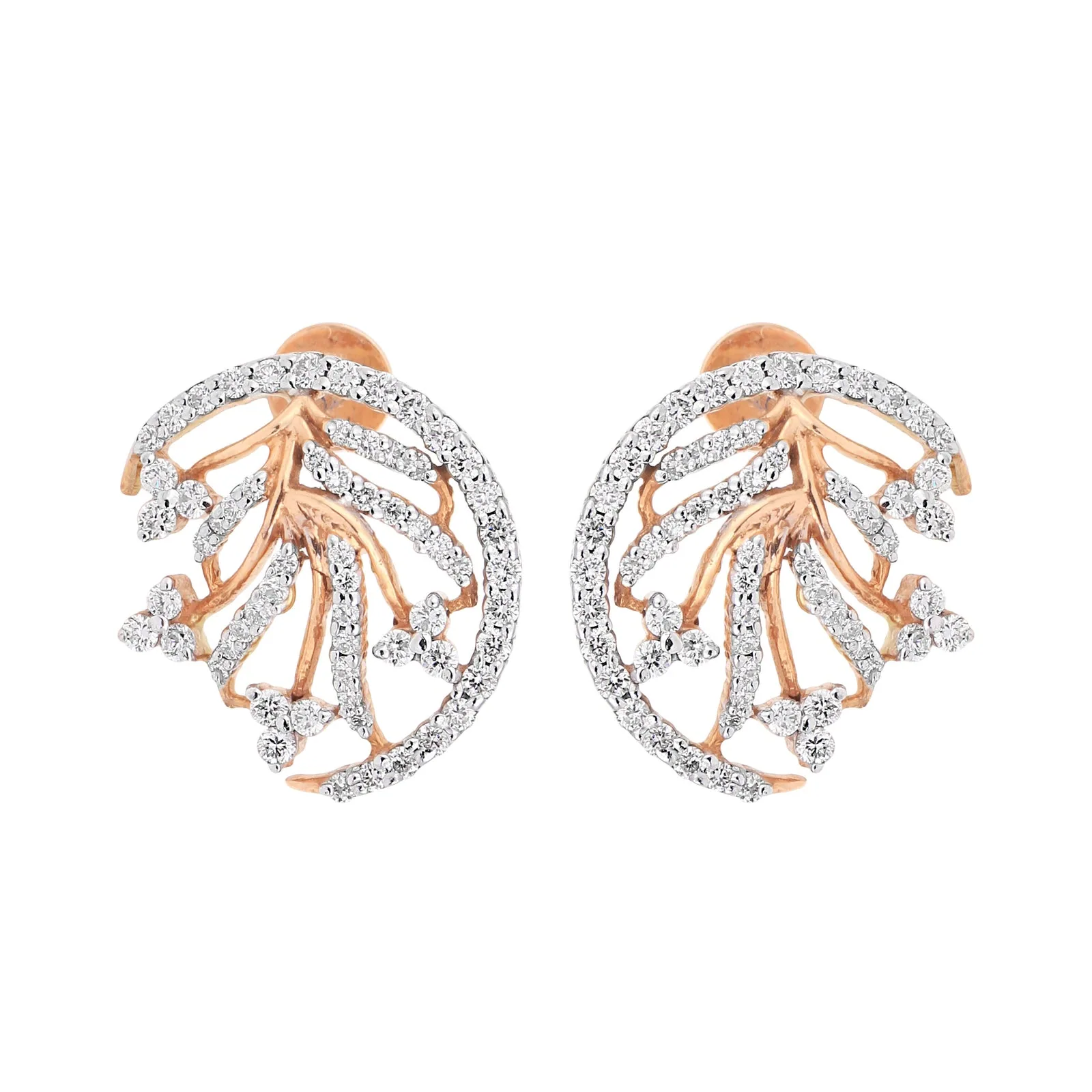 1.45 Ct Natural Diamond Stud Earrings IGI Certified H-I VS Round Brilliant Tops
