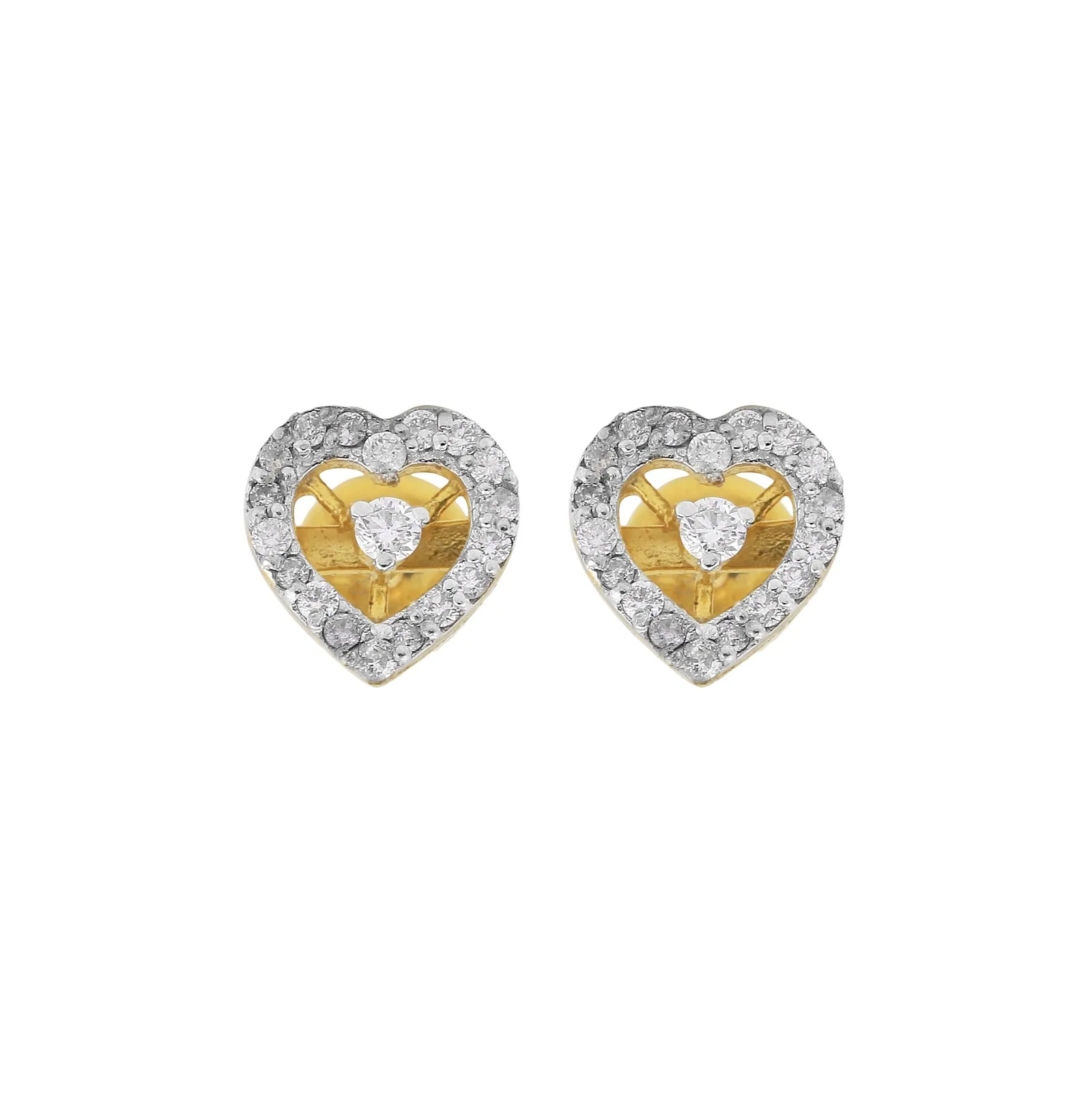 0.44 Ct Round Natural Diamond Earrings IGI Certified G-H-I SI2-I1 18K Gold Jewelry