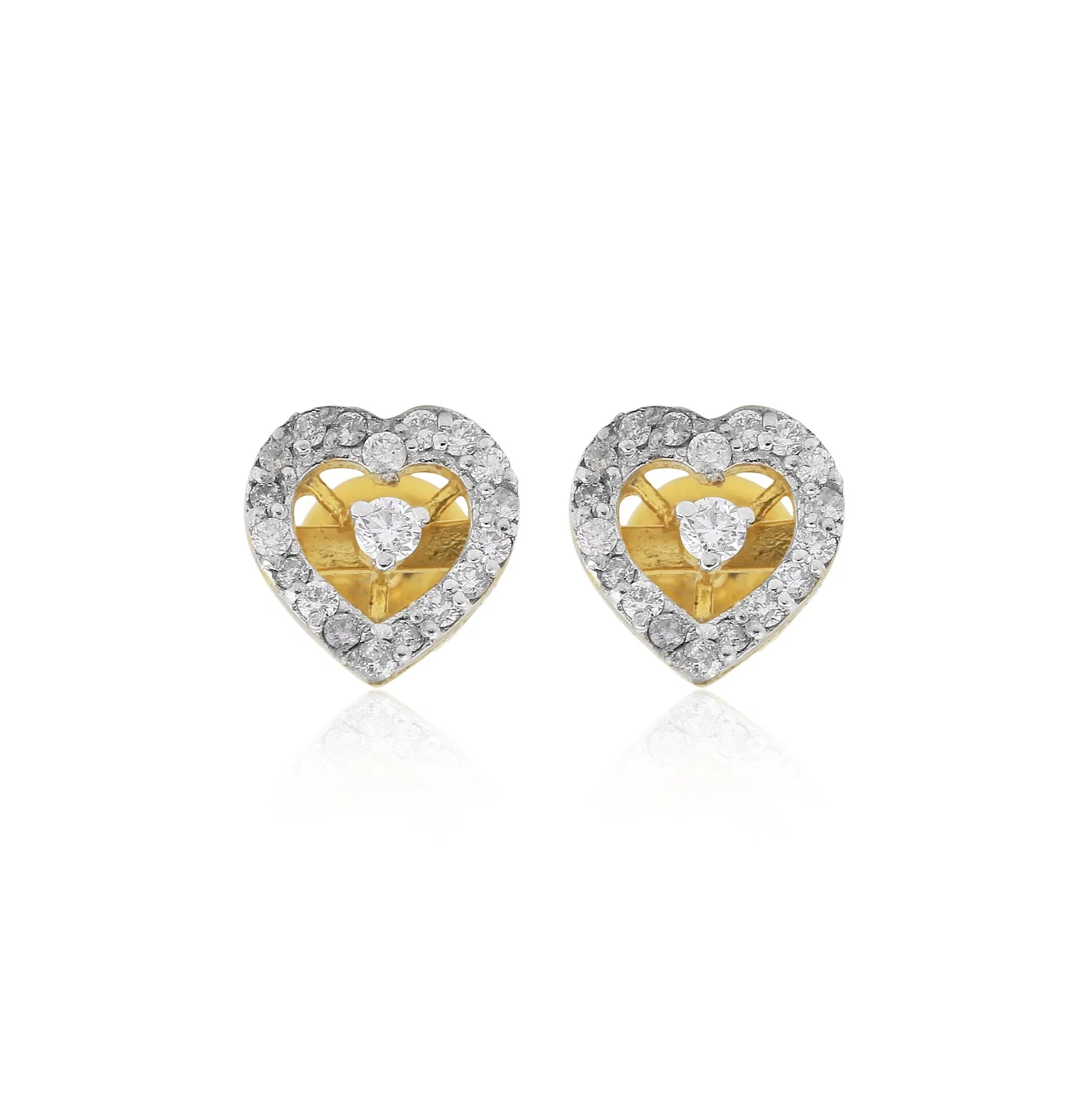 0.44 Ct Round Natural Diamond Earrings IGI Certified G-H-I SI2-I1 18K Gold Jewelry - view 3
