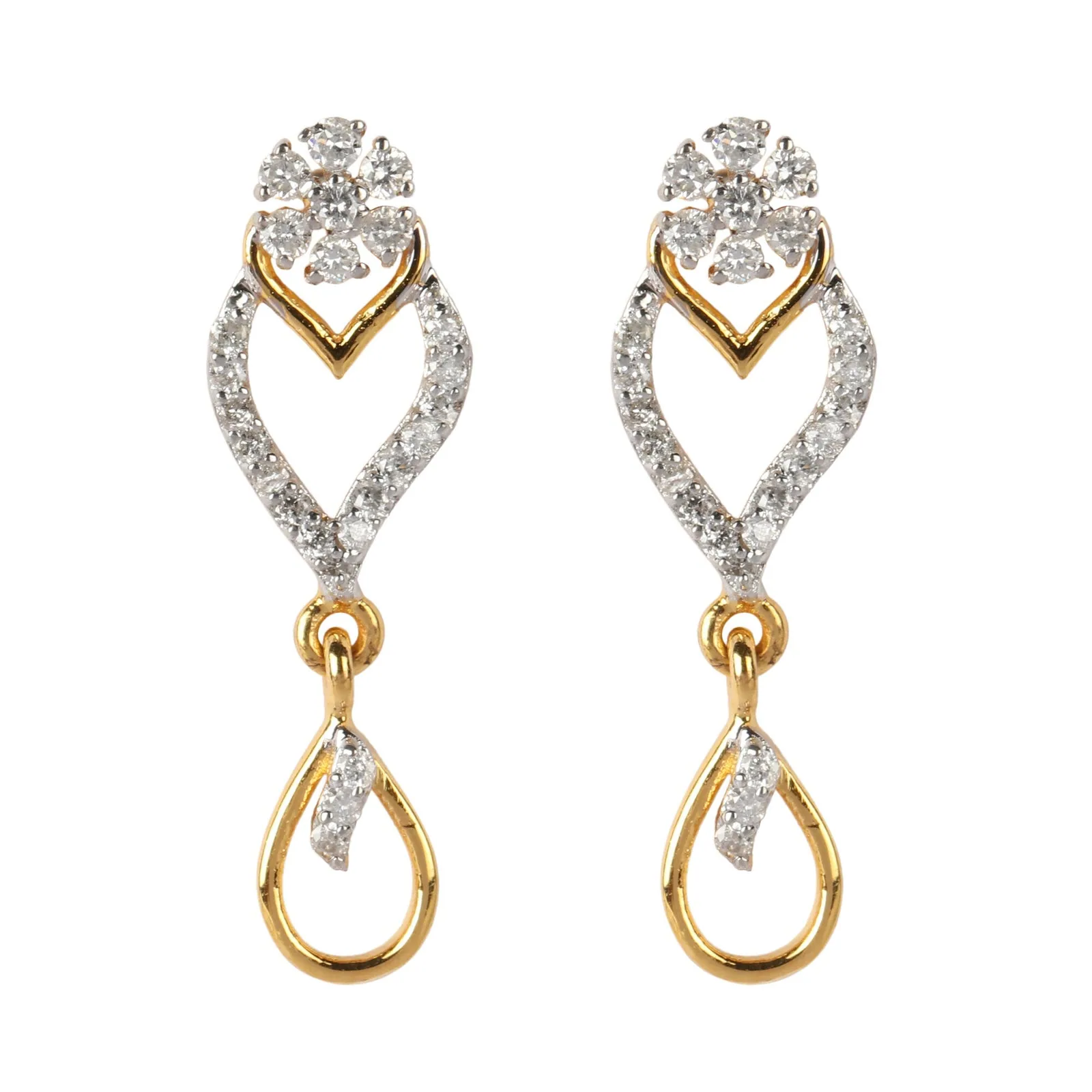 0.46 Ct Brilliant Natural Diamond Stud Earrings 18K Gold IGI Certified H-I SI - view 3