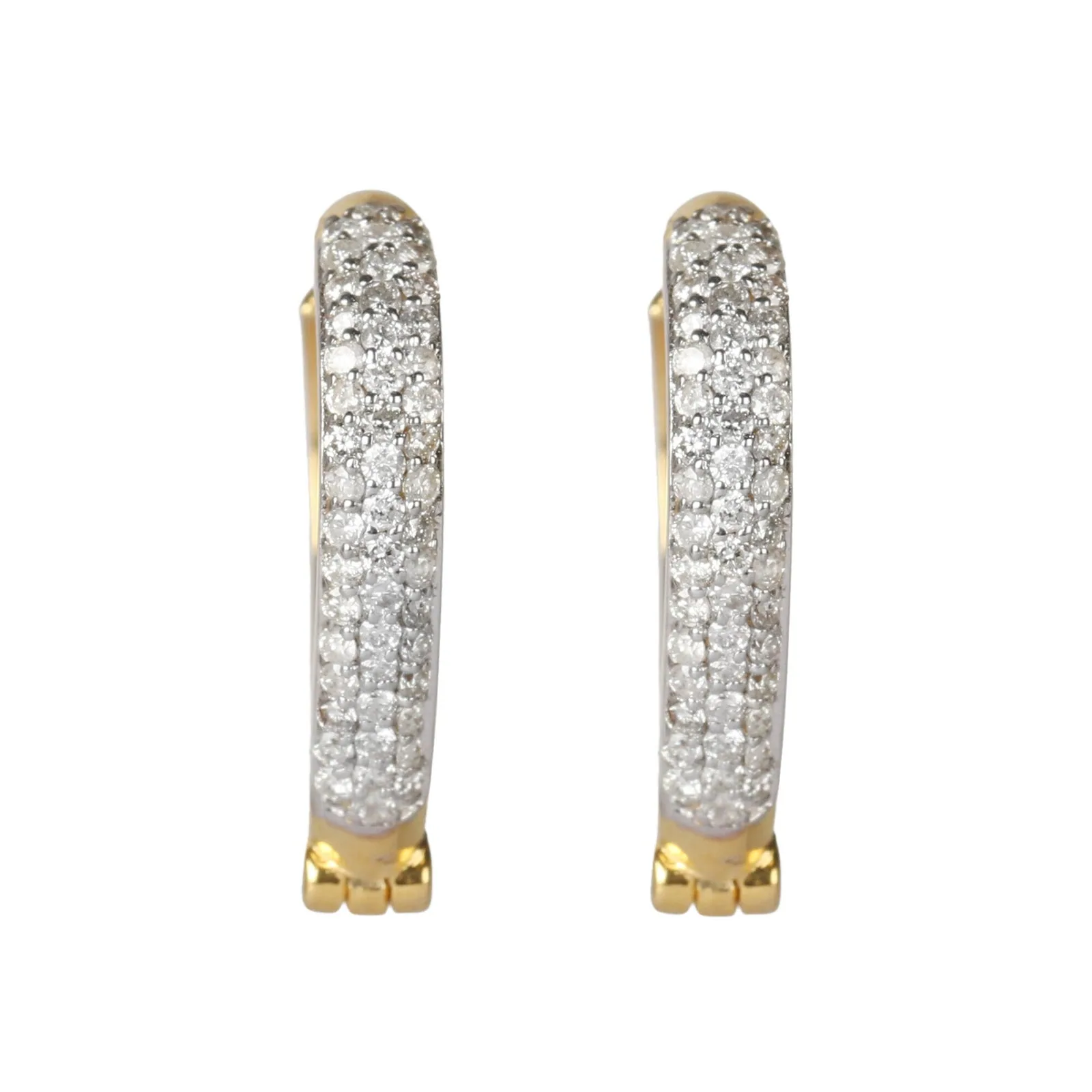18K Yellow Gold Drop Earrings with Natural Diamond 0.60 Ct. Certified