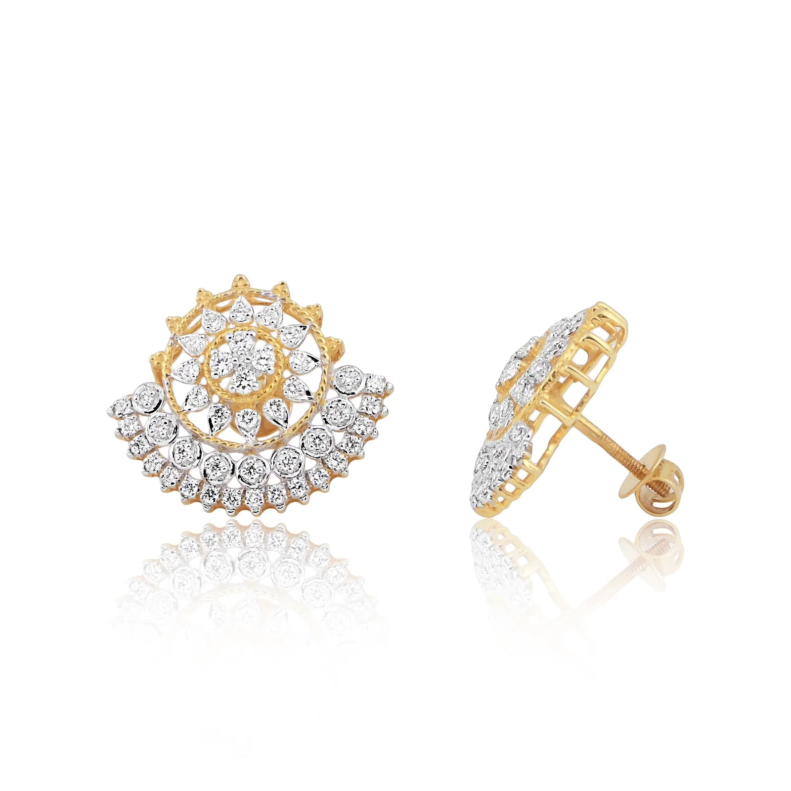 0.81 Ct IGI Certified. Natural Diamond 18KT Gold Stud Earrings gifts for Gift - view 2