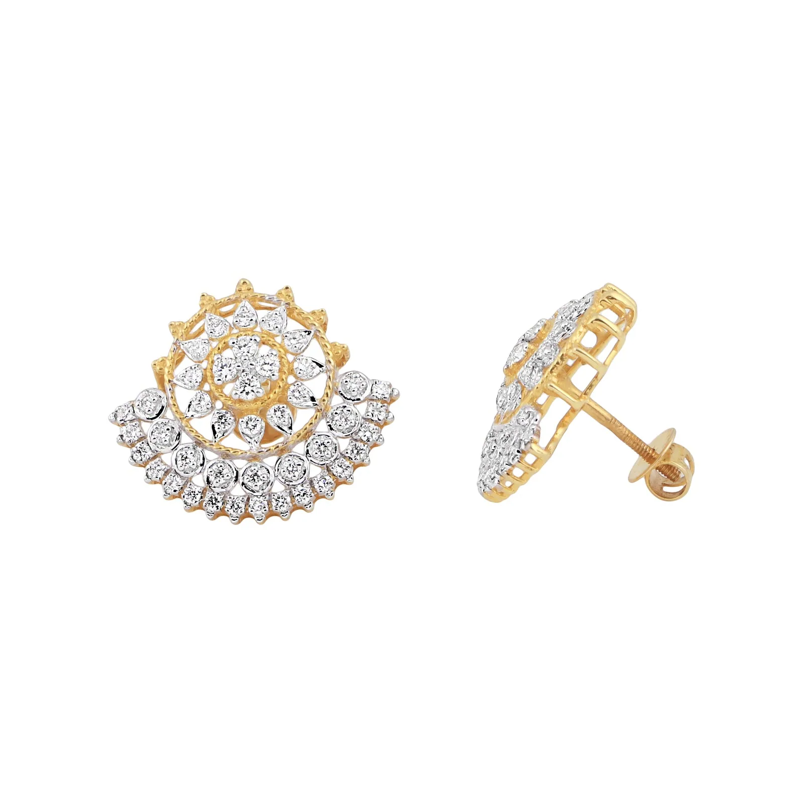 0.81 Ct IGI Certified. Natural Diamond 18KT Gold Stud Earrings gifts for Gift