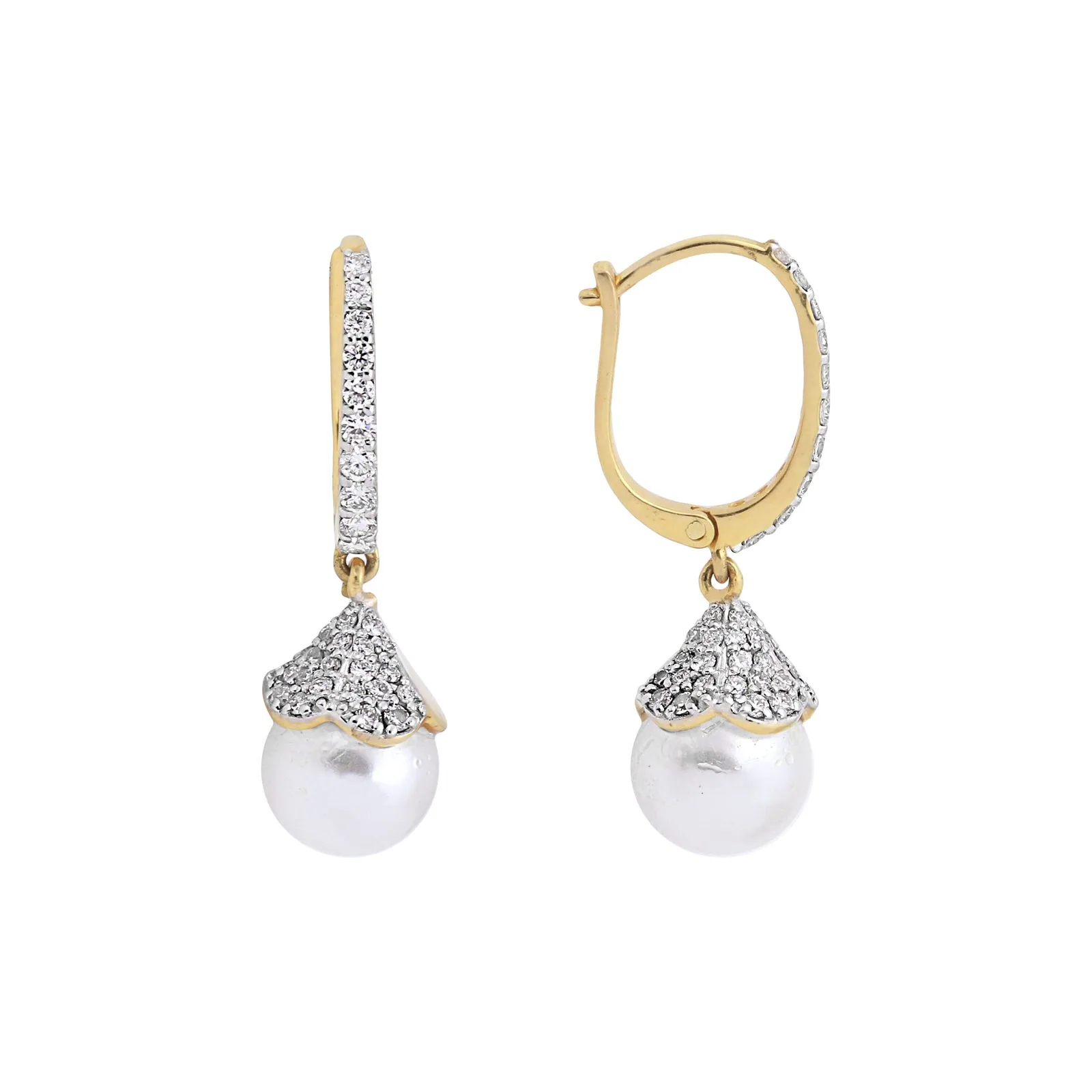 Elegant 0.78 Ct Natural Diamond Earrings IGI Certified H-I VS 18K Gold Tops