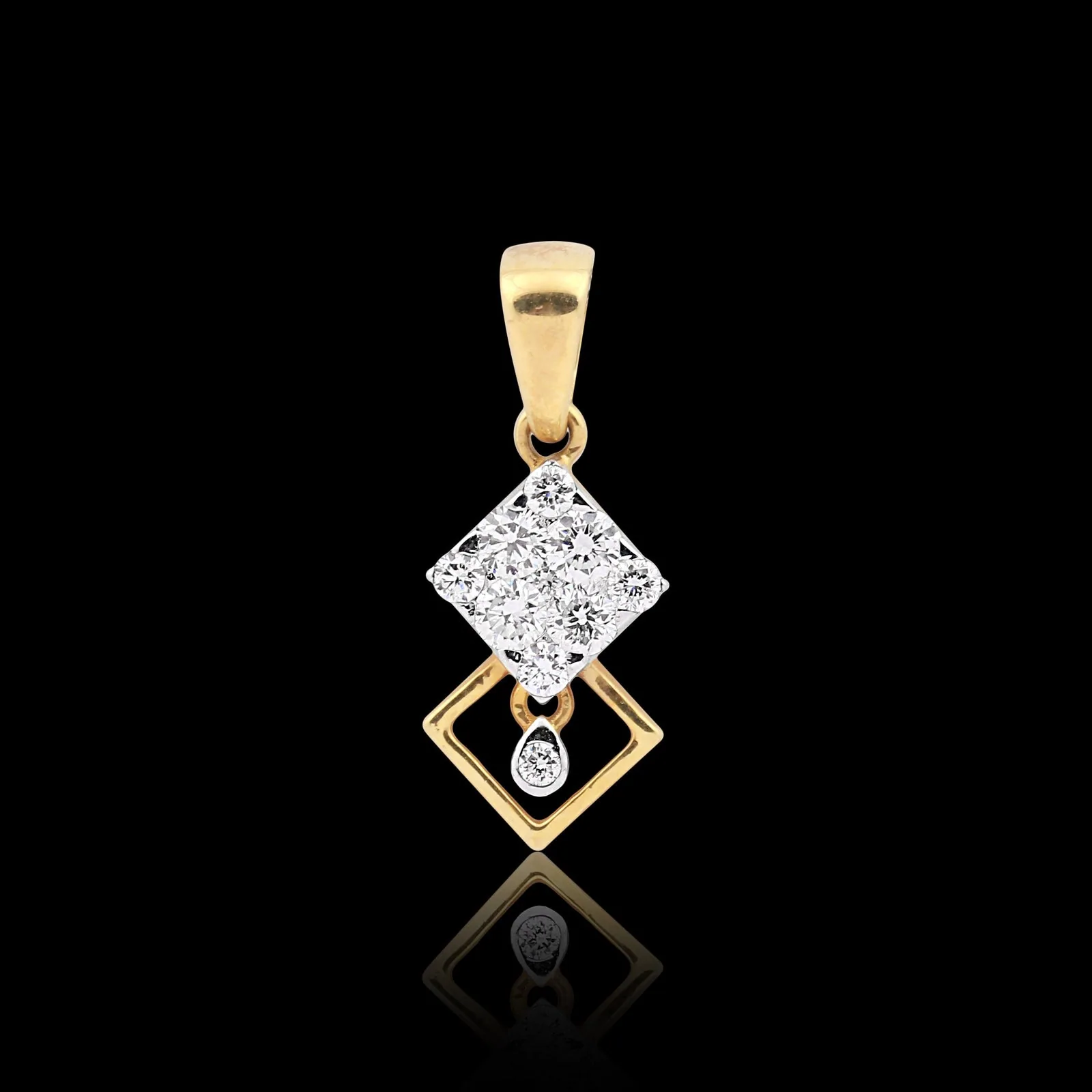 Classic 18K Gold Vermeil Pendant 0.39 Ct IGI Certified Natural Diamond Jewellry - view 2