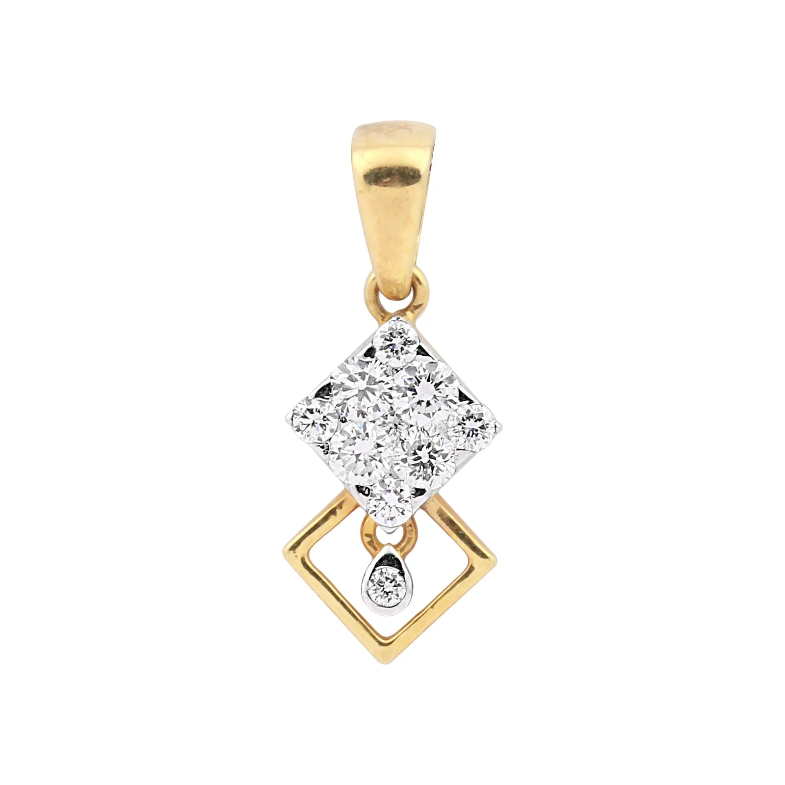 Classic 18K Gold Vermeil Pendant 0.39 Ct IGI Certified Natural Diamond Jewellry