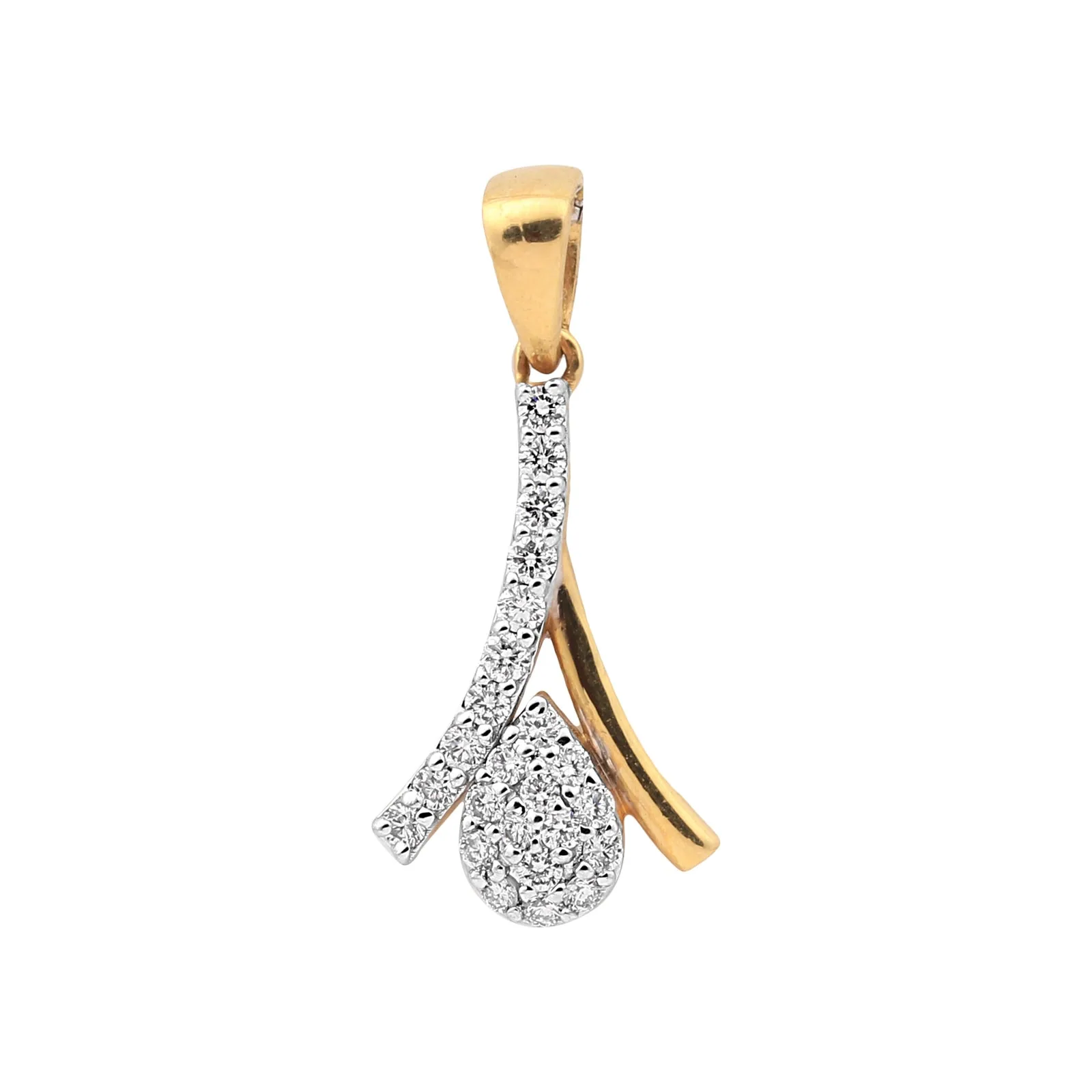 Luxury 0.28 Ct Natural Diamond Pendant IGI Certified in 18K Gold Vermeil Jewellry