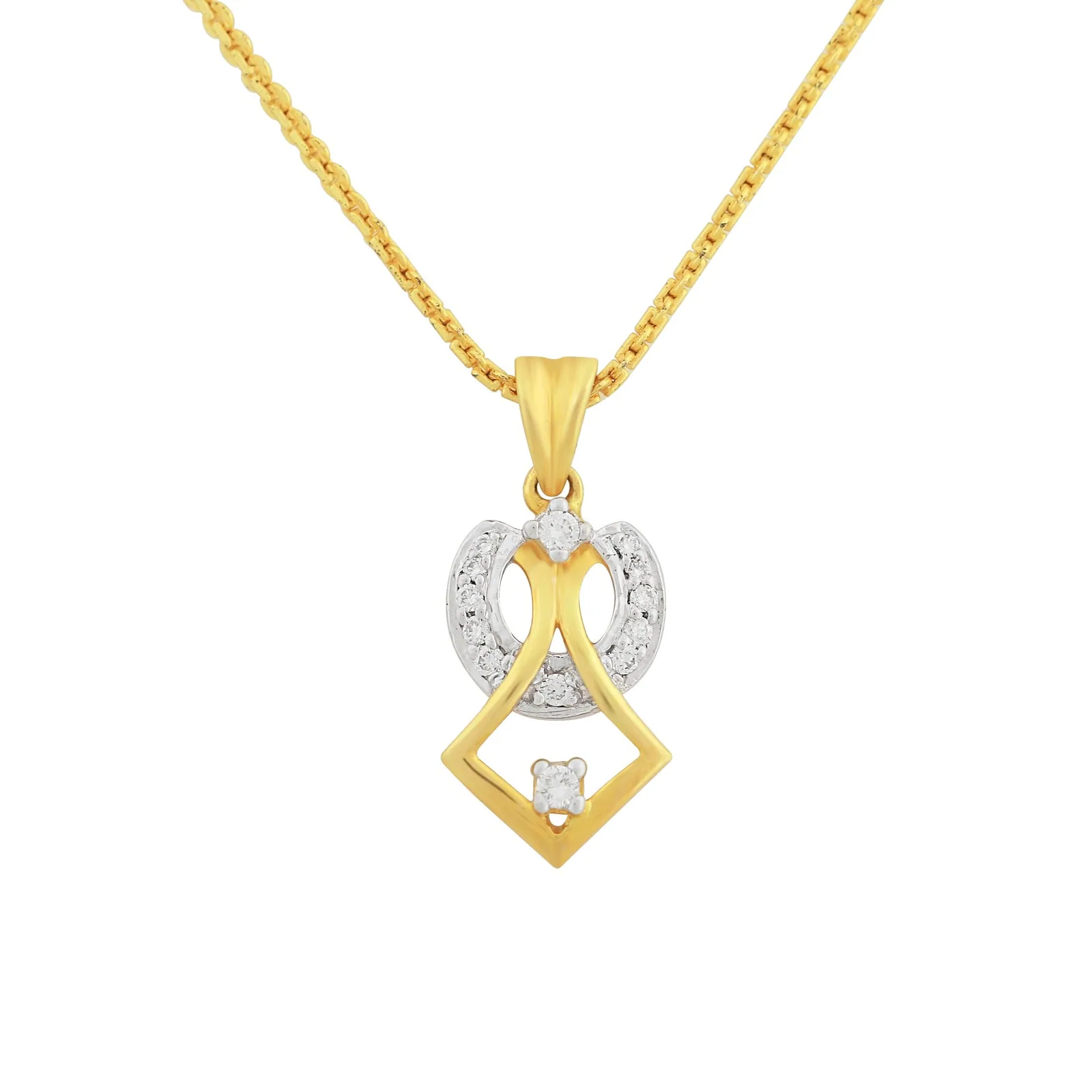 0.19 Ct IGI Certified Natural Diamond Necklace Pendant in 18K Gold Vermeil