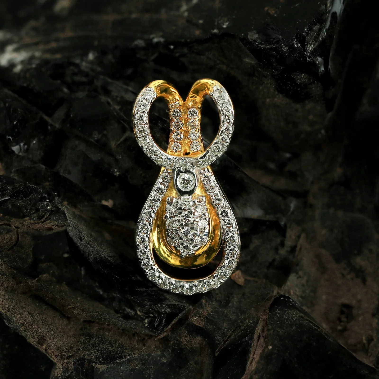 0.40 Ct IGI Certified Natural Diamond Pendant in 18K Gold Vermeil Engagement Jewelry - view 2