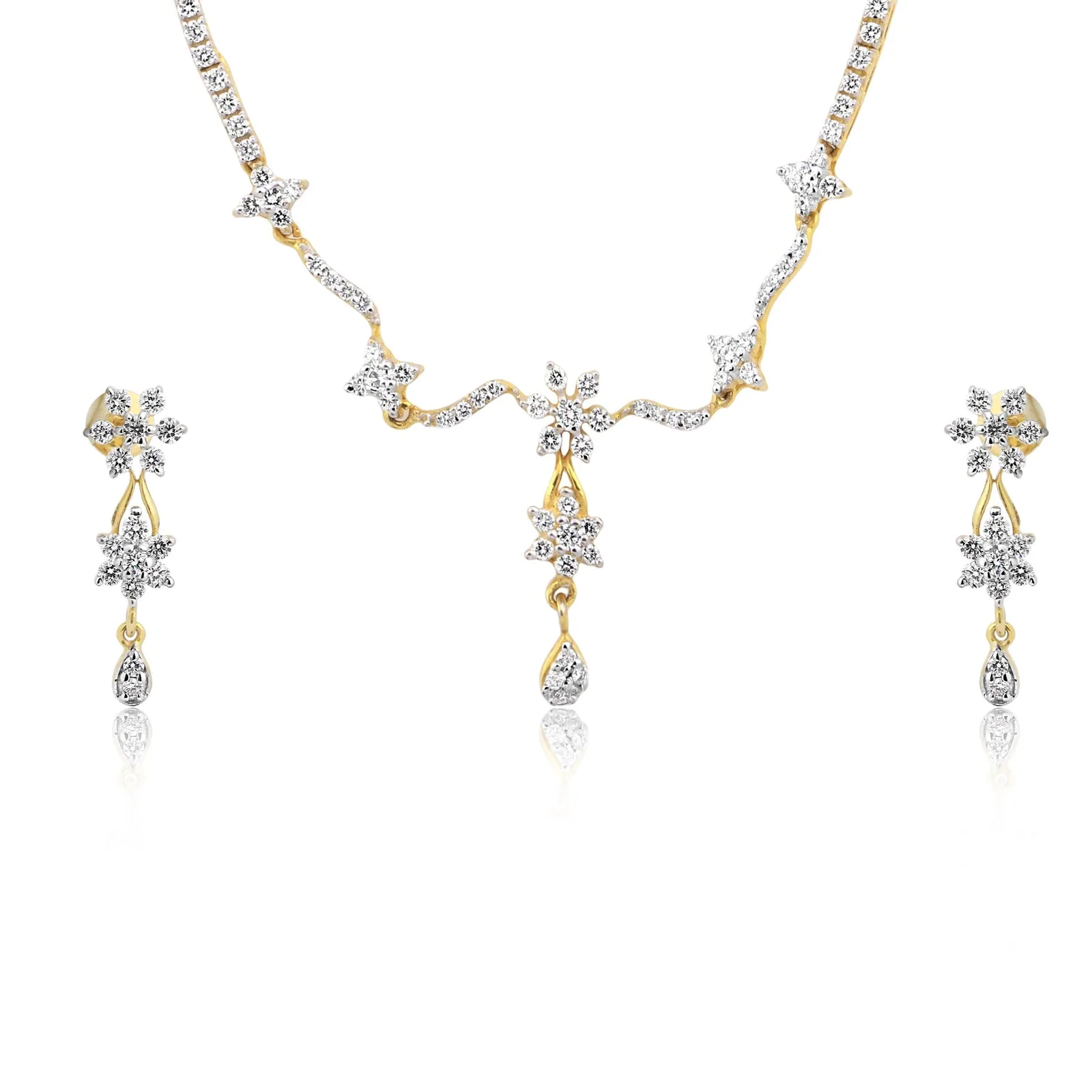 IGI Certified 18K Gold Vermeil Diamond Jewelry Set 2.03 Ct G-H VS Stylish Luxury Set - view 2