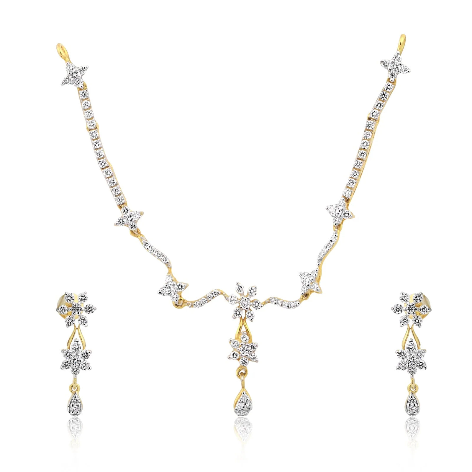 IGI Certified 18K Gold Vermeil Diamond Jewelry Set 2.03 Ct G-H VS Stylish Luxury Set