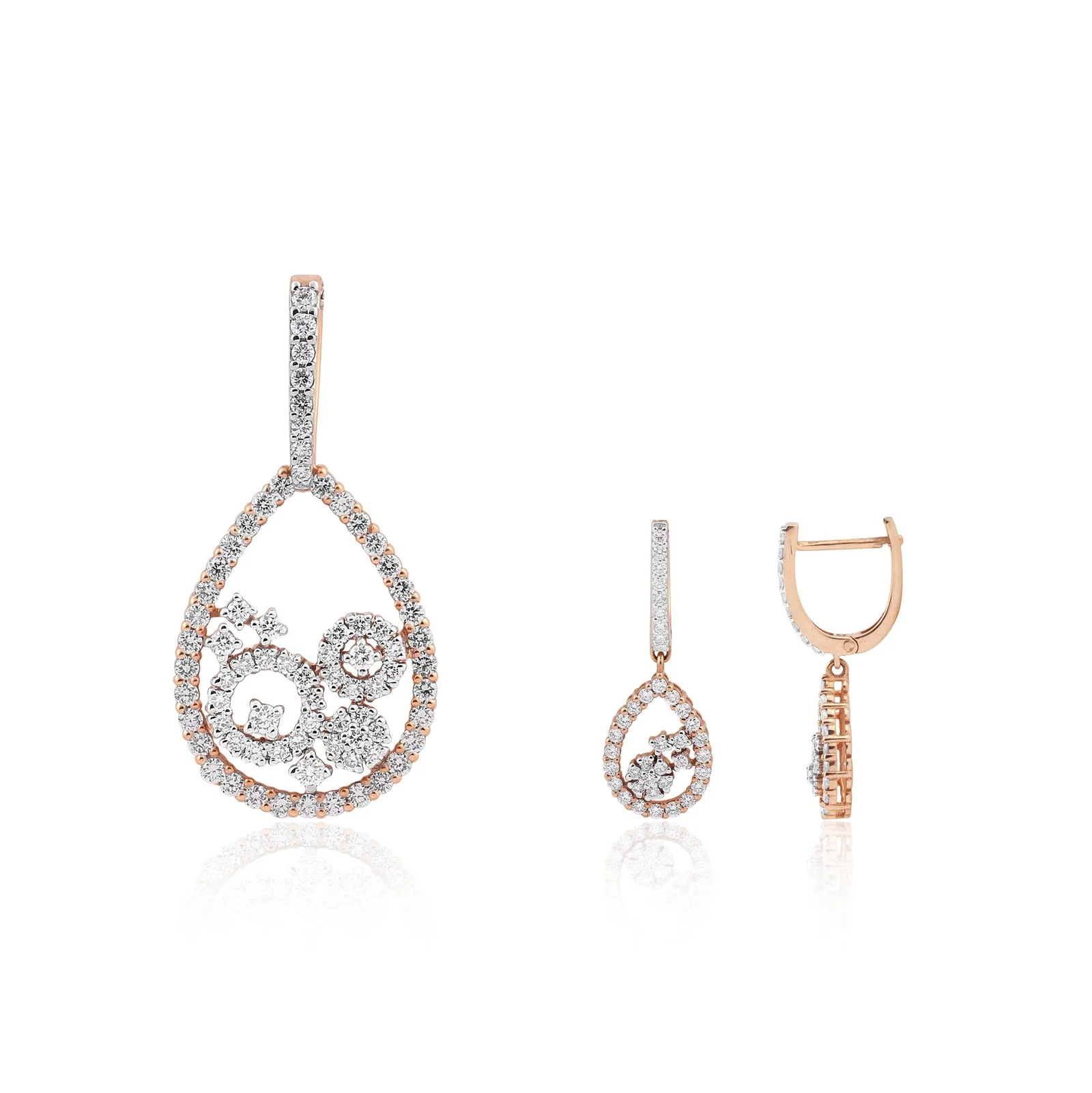 IGI Certified Natural Diamond Pendant Set 1.66 CT VS Clarity G-H-I 18K Gold Vermeil
