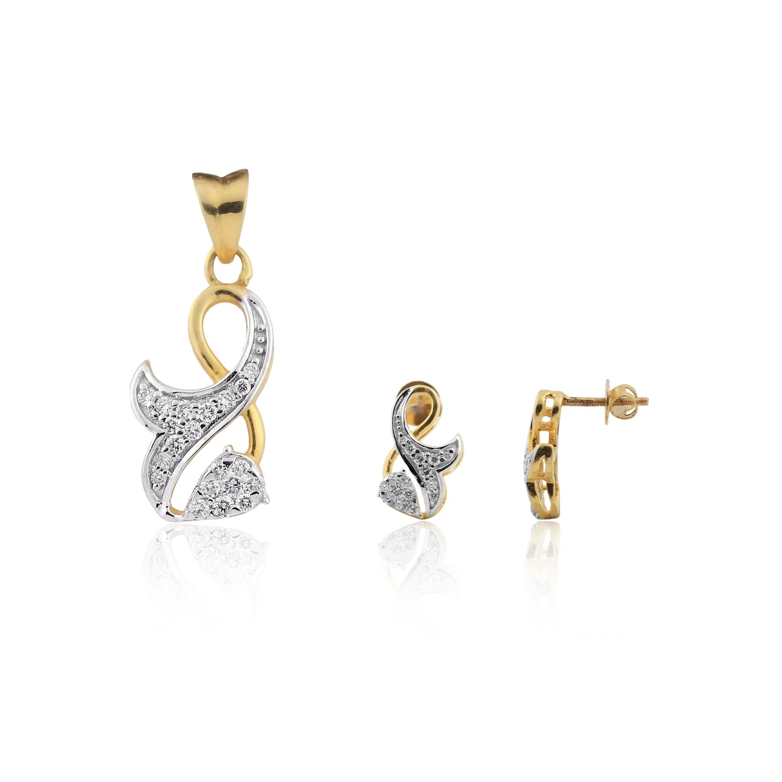 Natural Diamond Pendant Necklace Set 0.54 CT G-H VS IGI Certified Women Jewelry