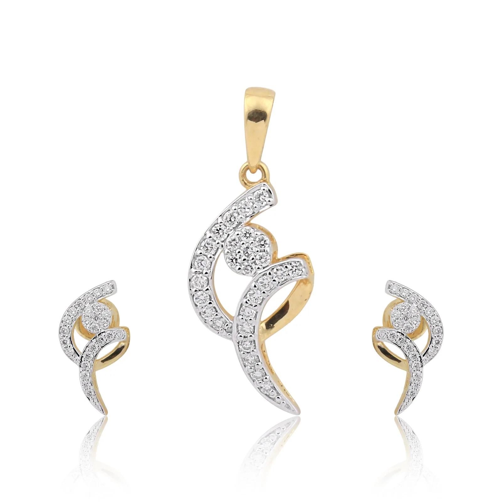 IGI Certified 18K Gold Vermeil Diamond Necklace Pendant Set 0.71 Ct H-I VS Jewelry
