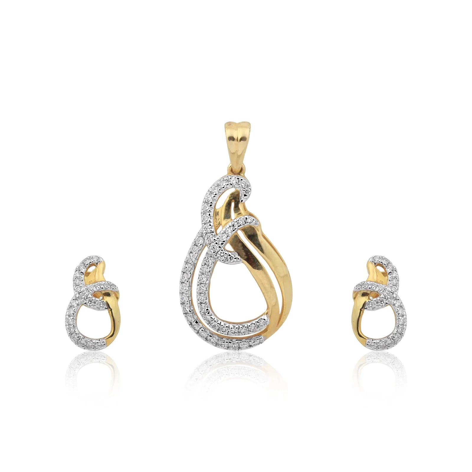 Natural Diamond Pendant Set 0.99 Ct G-H-I VS IGI Certified 18K Gold Vermeil Necklace