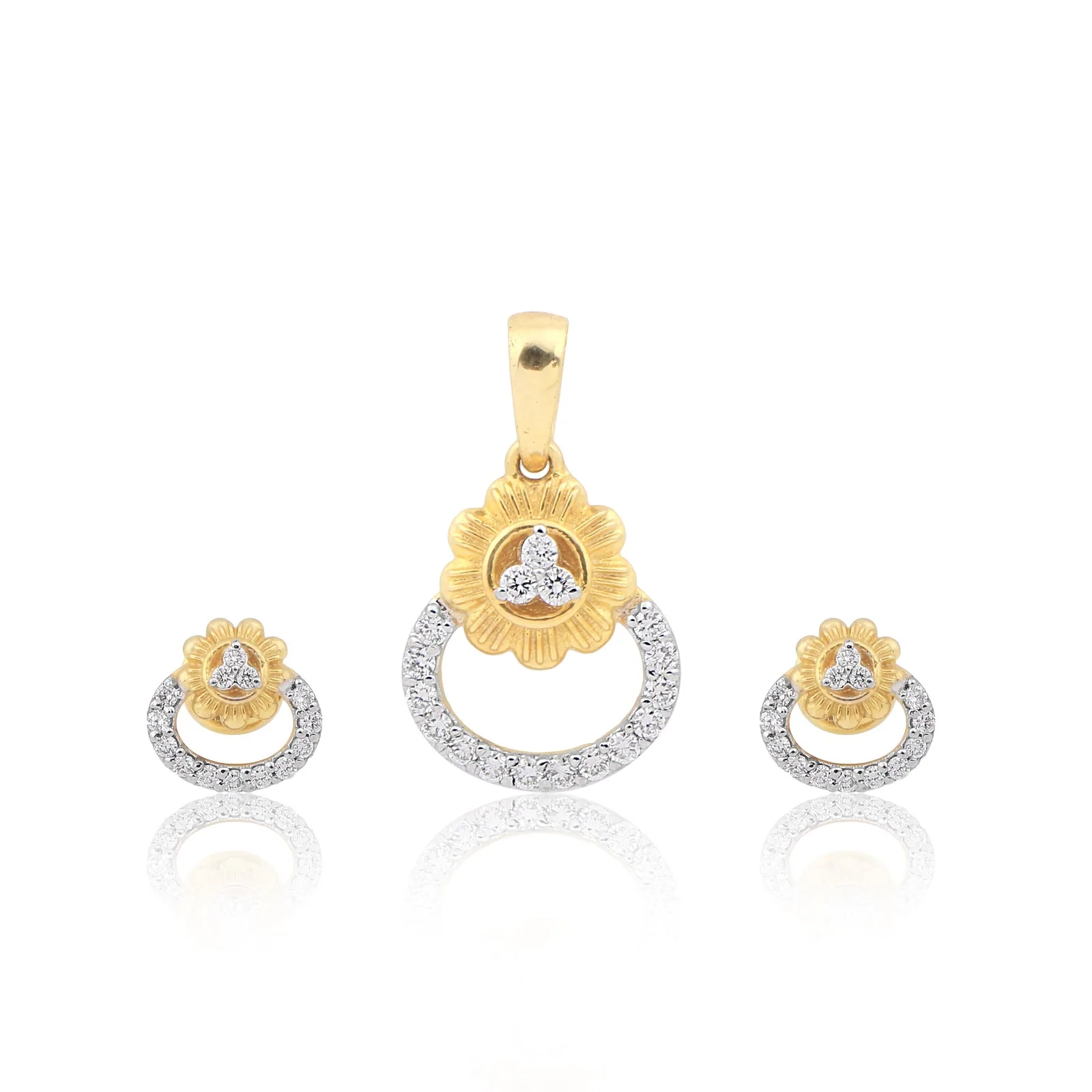 IGI Certified 0.62 Ct Diamond Pendant Set G-H VS 18K Gold Vermeil for Women Fine Jewelry