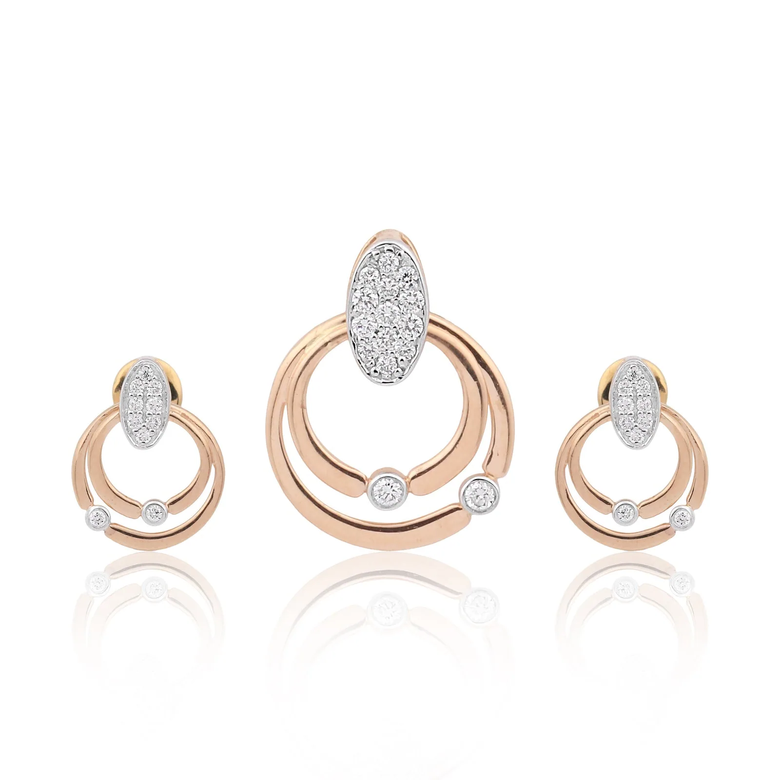 IGI Certified Diamond Pendant Set 0.94 ct 18K Gold Vermeil Elegant Necklace Jewelry
