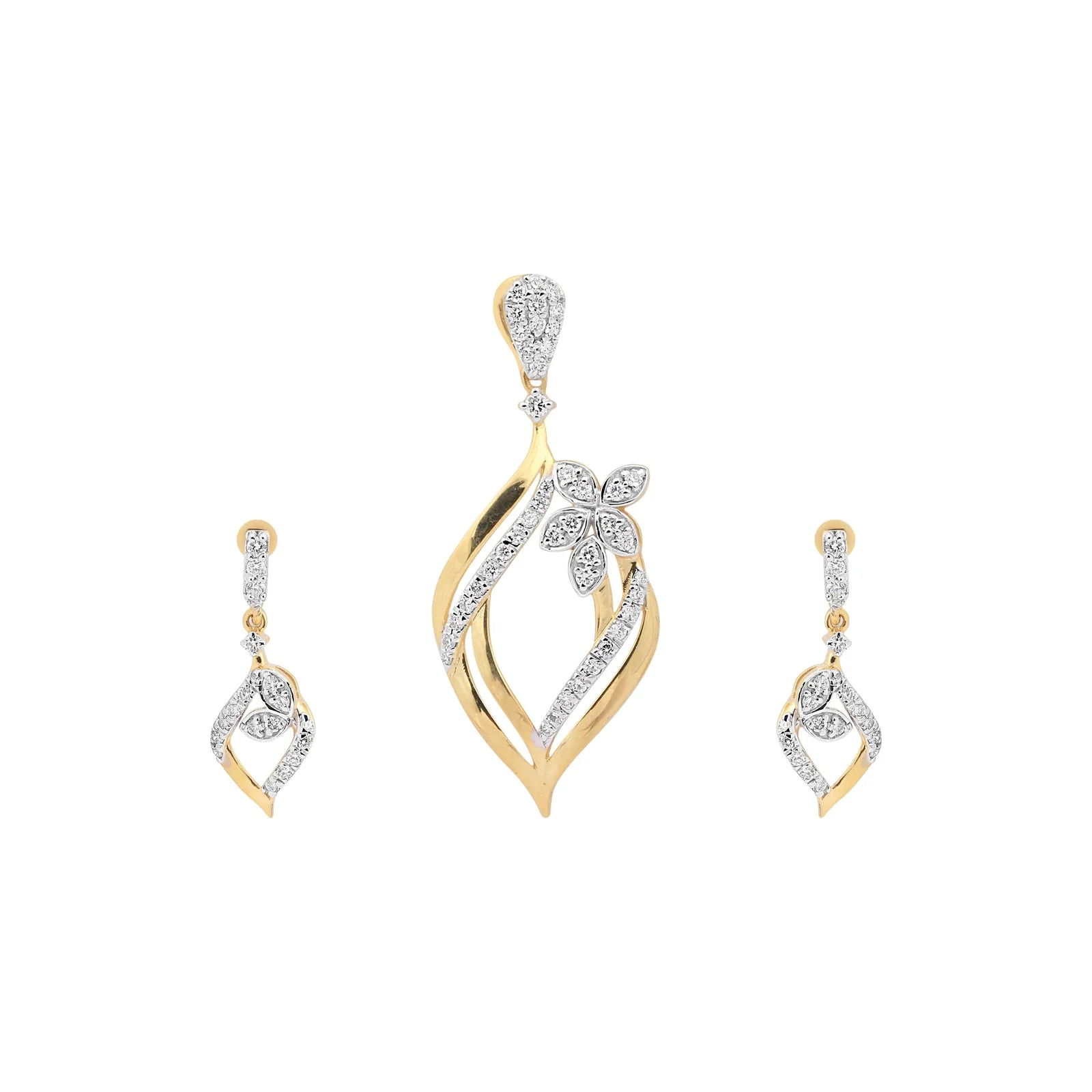 IGI Certified Diamond Pendant Set 1.80 ct 18K Gold Vermeil Elegant Necklace Jewelry