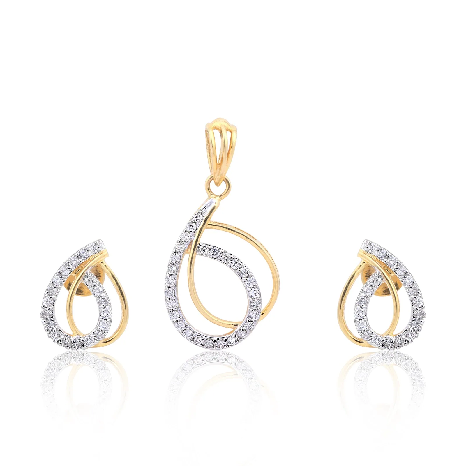 IGI Certified 0.65 Ct Diamond Pendant Set 18K Gold Vermeil H-I SI Jewelry