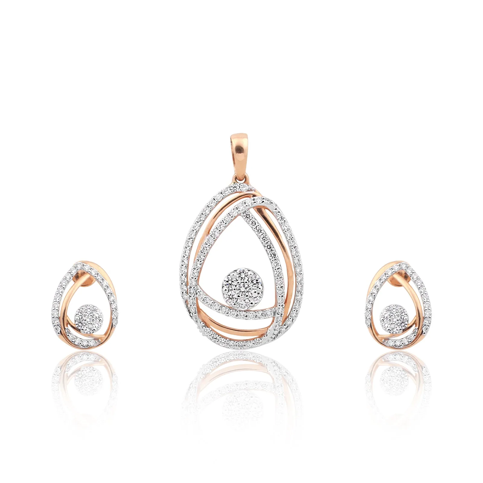 IGI Certified 18K Gold Vermeil Diamond Pendant Set 1.79 Ct G-H-I VS Premium Jewelry