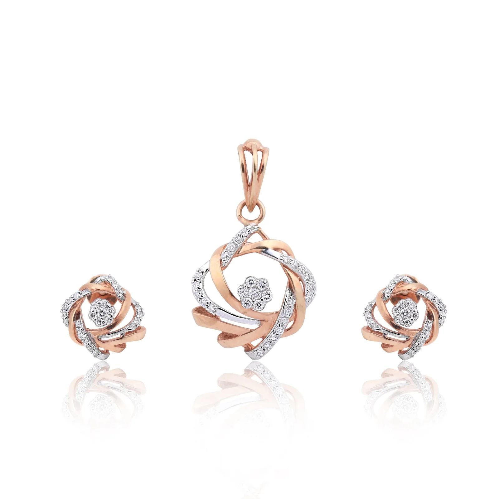 Natural Diamond Pendant Set 0.55 Ct IGI Certified 18K Gold Vermeil SI Gift for Women