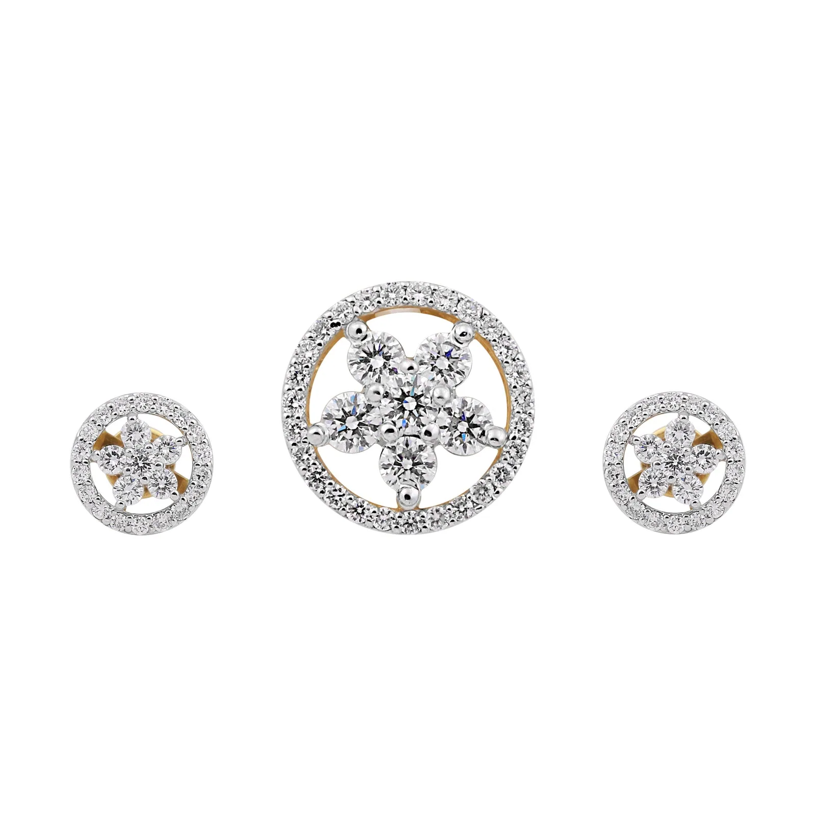 IGI Certified 18K Gold Vermeil Diamond Pendant Set 1.62 Ct G-H VS Stylish Jewelry