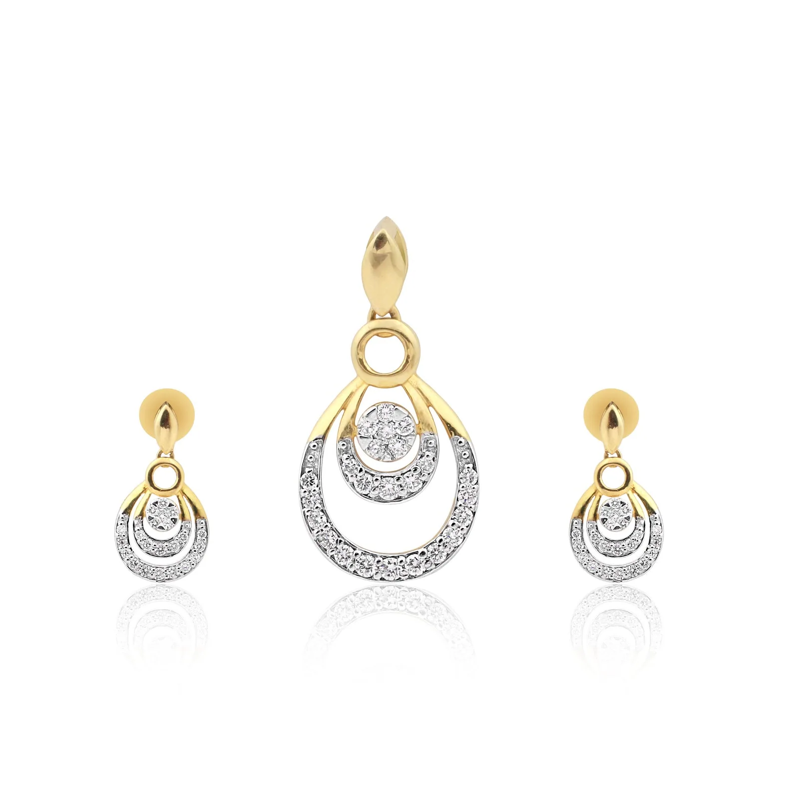 Luxury Diamond Pendant Set IGI Certified 0.78 Ct 18K Gold Vermeil G-H-I VS Gift Jewelry
