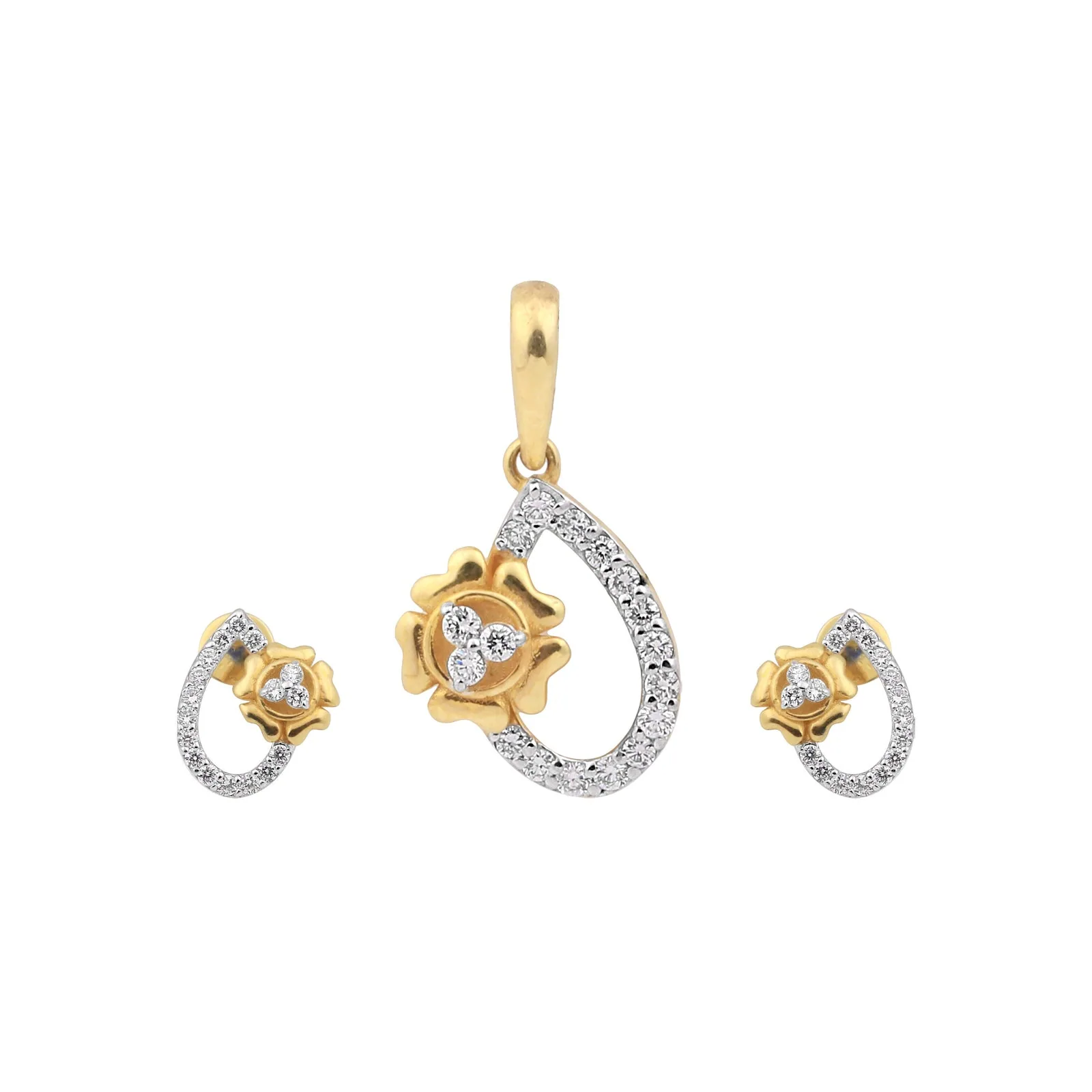 IGI Certified 0.59 Ct Natural Diamond Pendant Set 18K Gold Vermeil Fine Jewelry