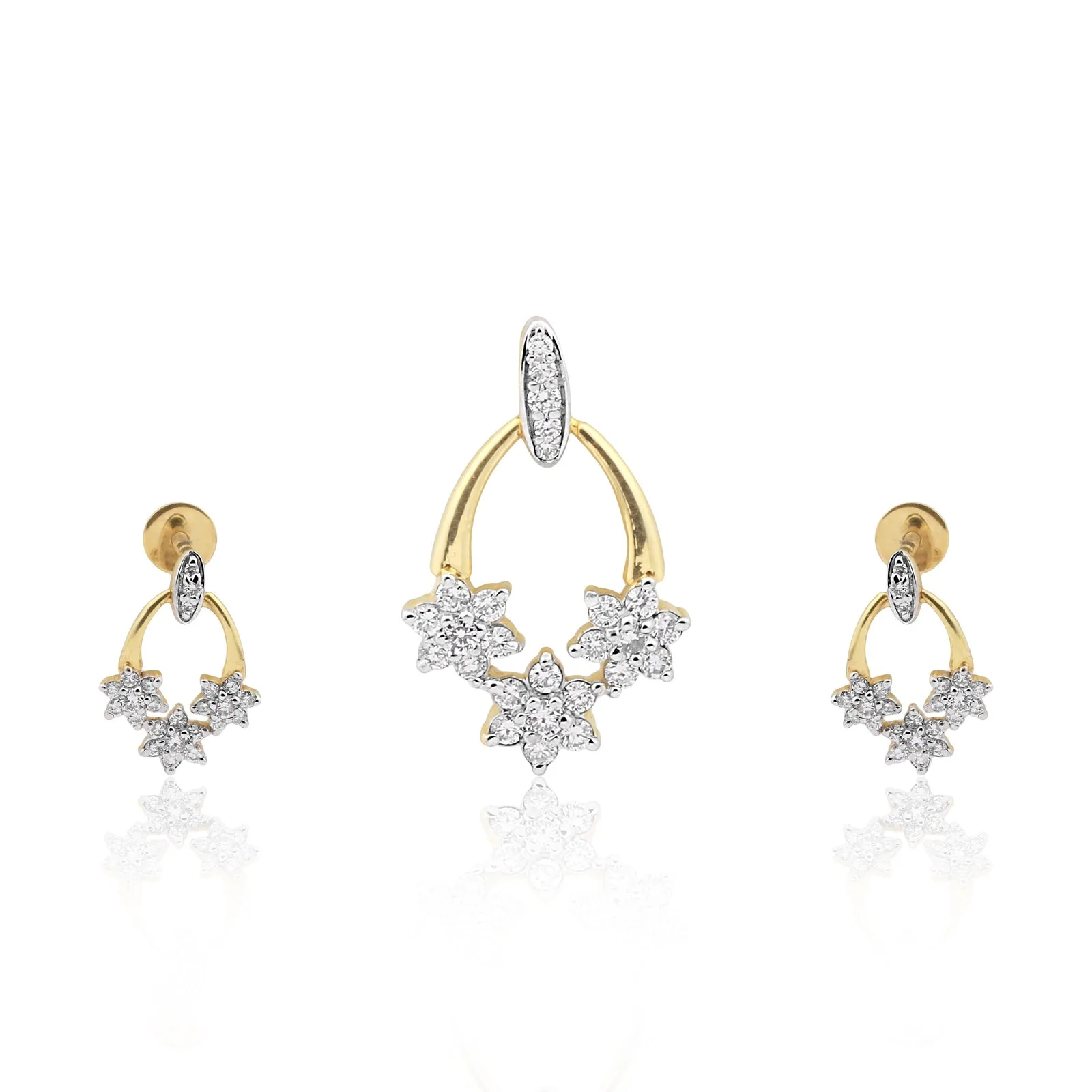 IGI Certified Natural Diamond Pendant Set 2.80 ct 18K Gold Vermeil Necklace Women