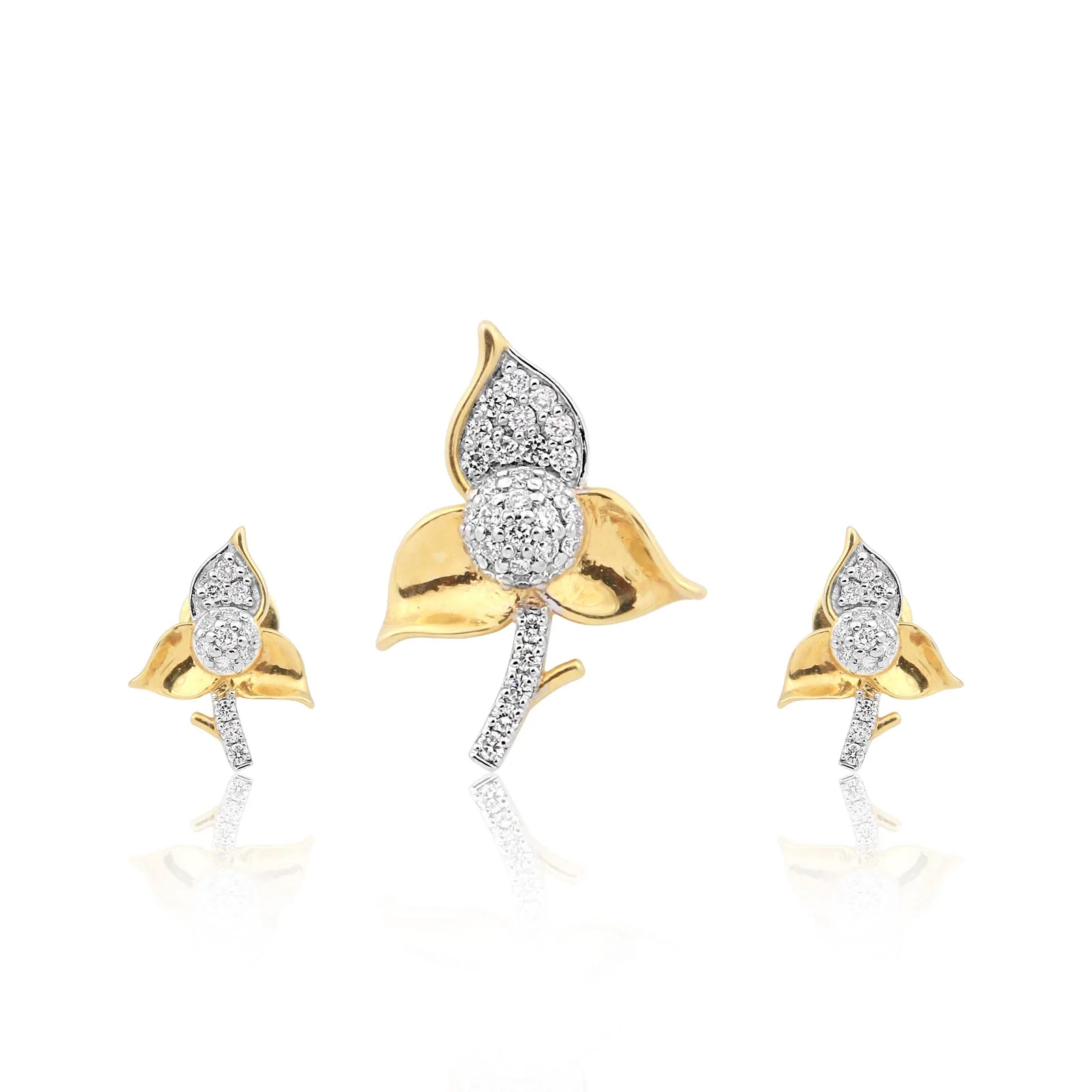 IGI Certified 18K Gold Vermeil Diamond Pendant Set 0.61 Ct G-H VS Stylish Women Jewelry