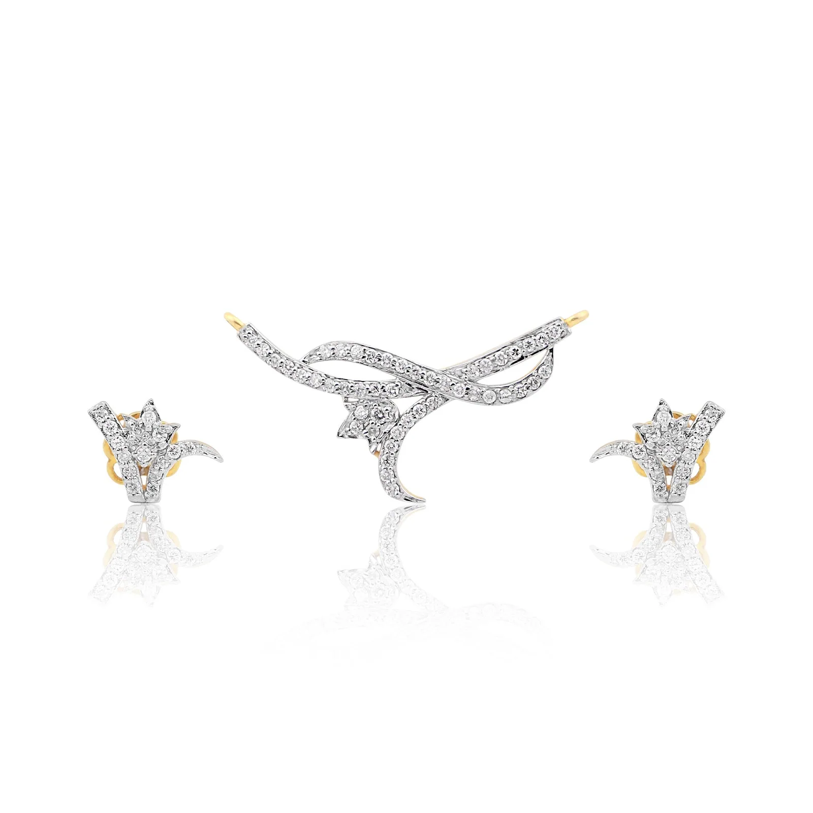 Luxury 0.61 Ct Diamond Pendant Set IGI Certified 18K Gold Vermeil G-H VS Jewelry