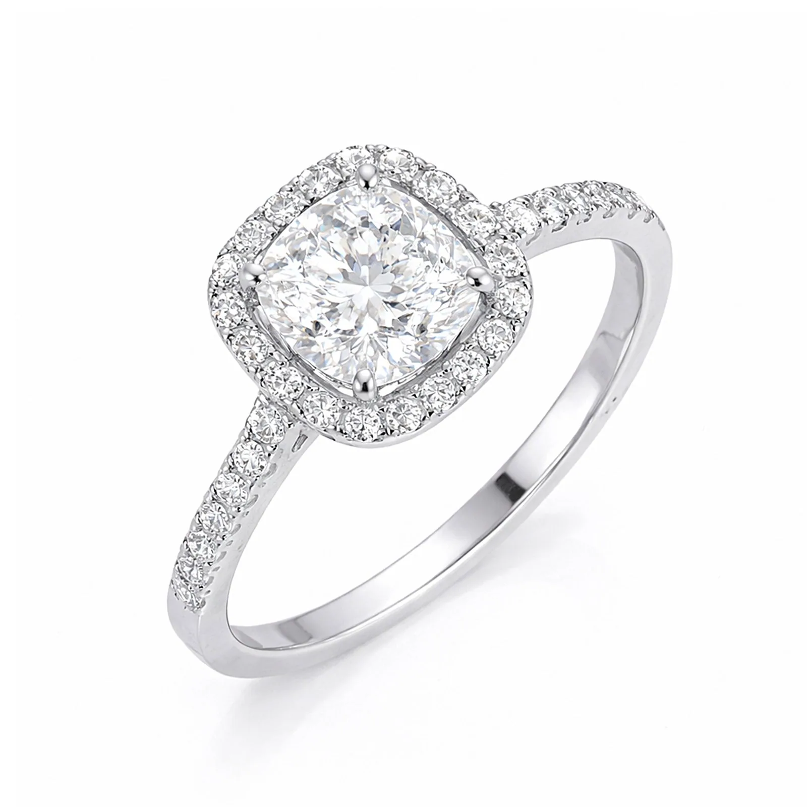 2 Ct Cushion Cut Moissanite Ring — VS1 Clarity, 18k Gold Vermeil
