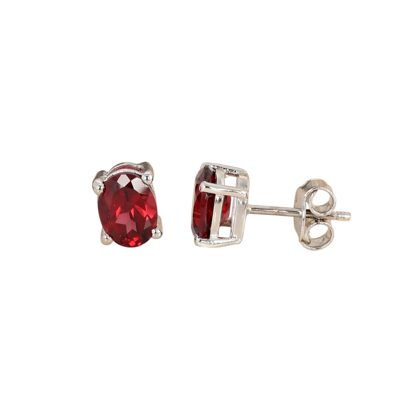 10 Carat Genuine Red Garnet Oval Dangle Earrings