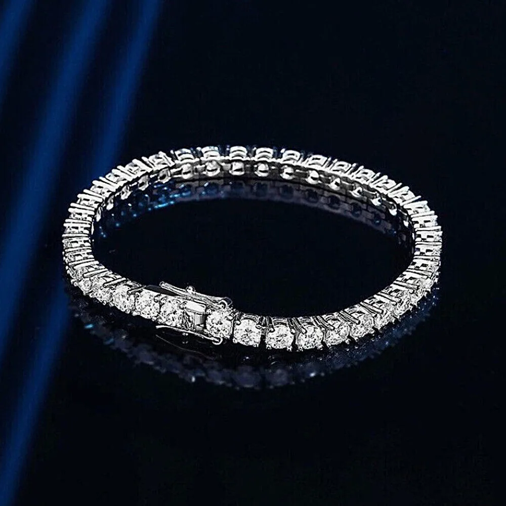 9.30Ct Round Cut Sparkling Natural Diamond Tennis Bracelet 14k Yellow Gold - view 2