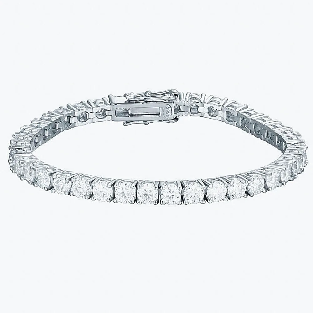 9.30Ct Round Cut Sparkling Natural Diamond Tennis Bracelet 14k Yellow Gold - view 5