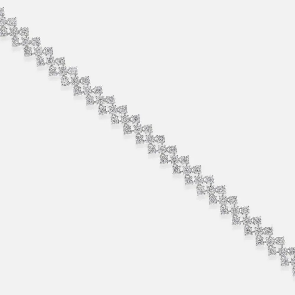 Solid 14K White Gold Round-Cut Certified Natural Diamond Tennis Bracelet Gift - view 5