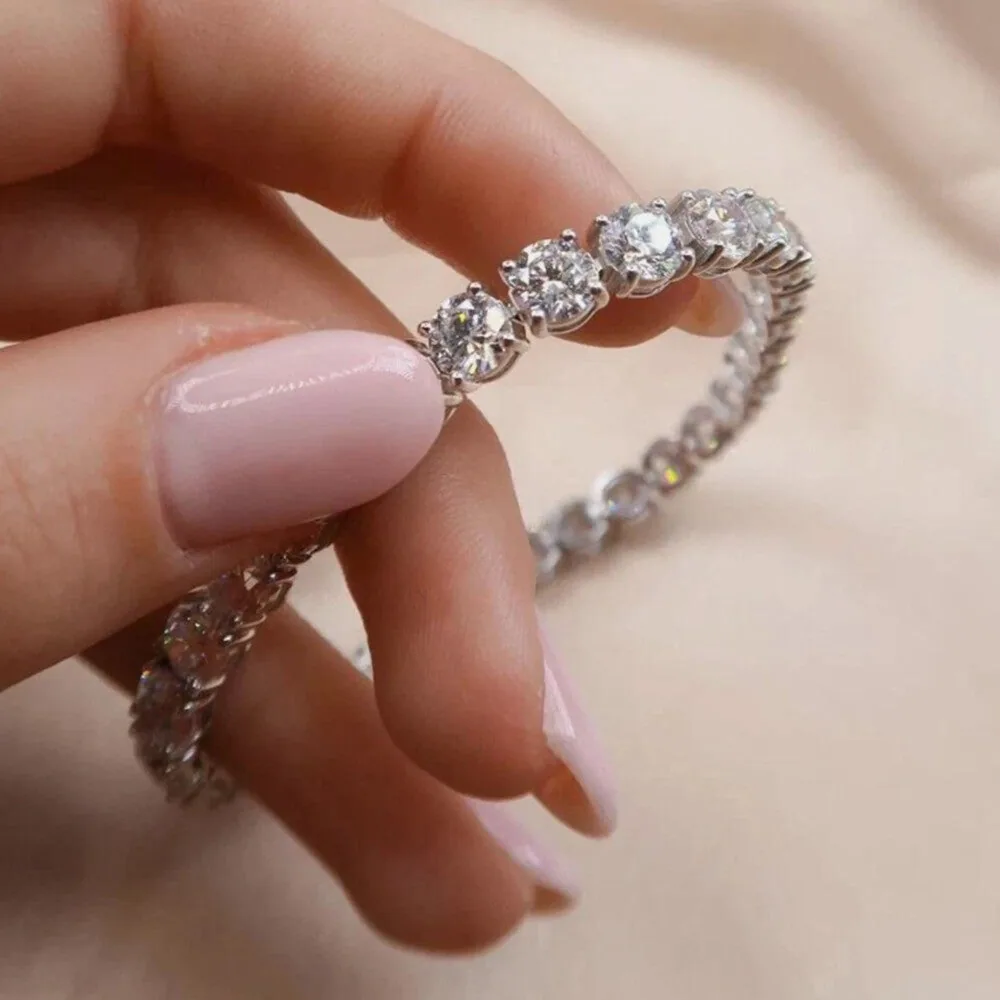 9.50Ct Round Certified Natural Diamond Tennis Bracelet 14k White Gold - view 5